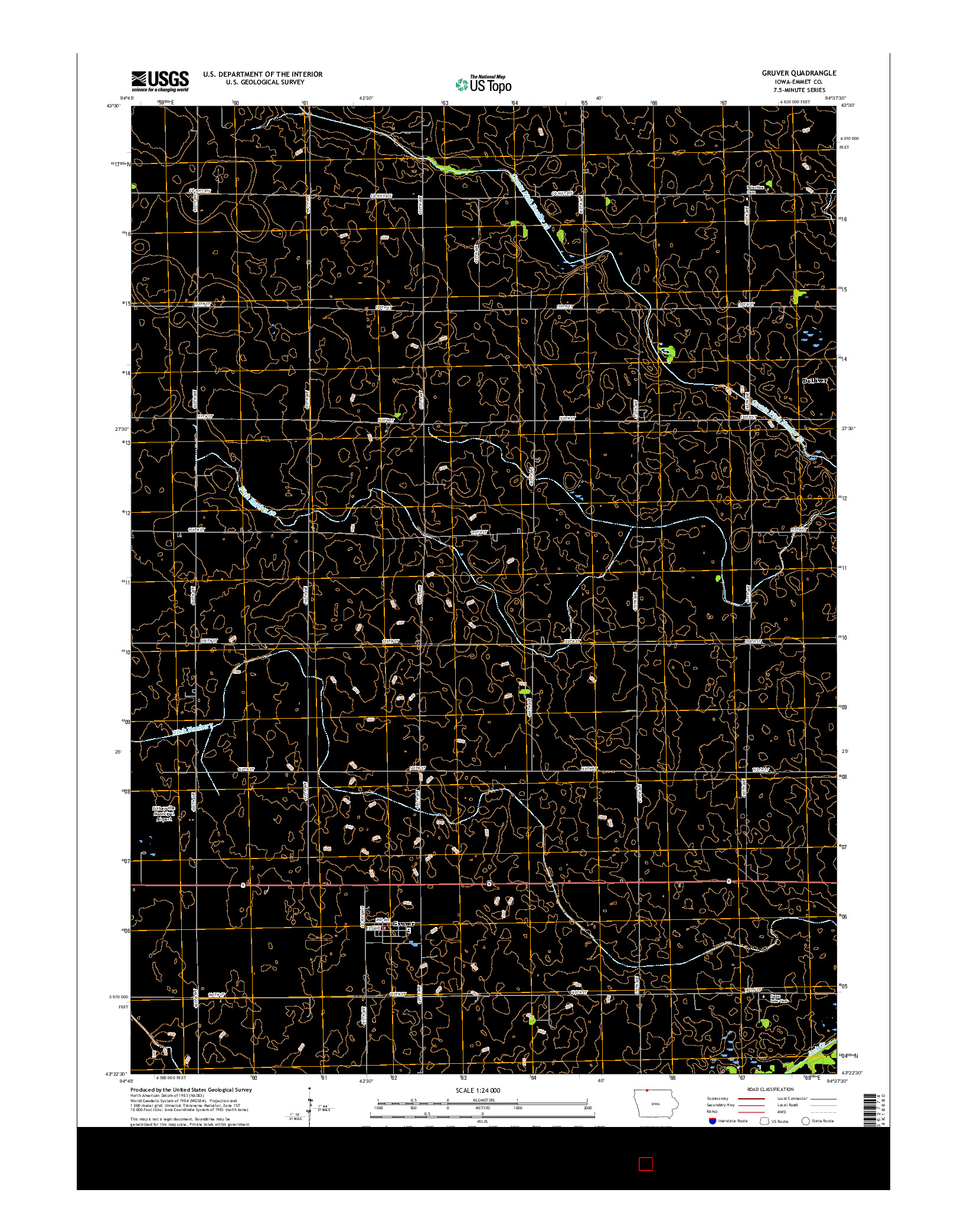 USGS US TOPO 7.5-MINUTE MAP FOR GRUVER, IA 2015