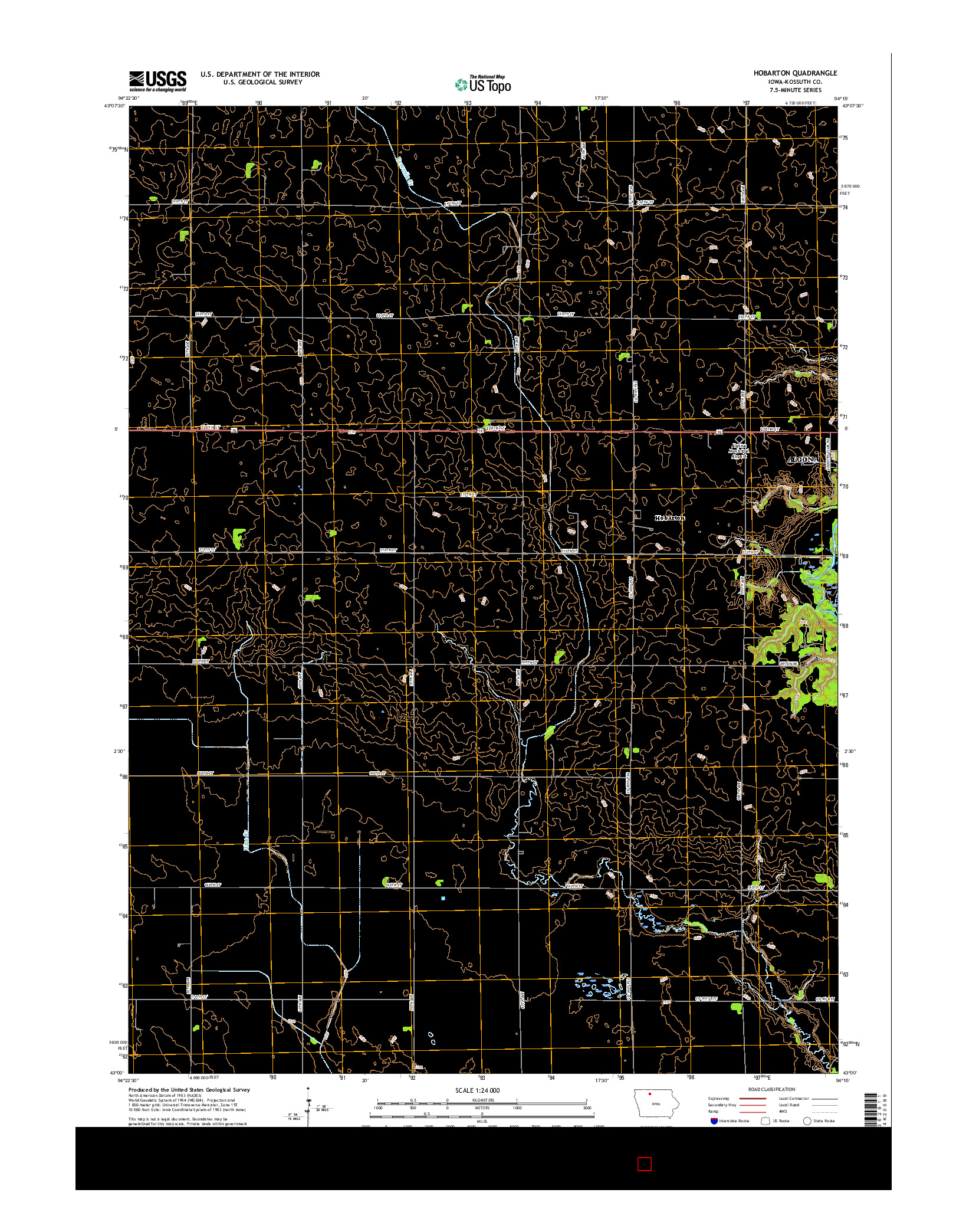 USGS US TOPO 7.5-MINUTE MAP FOR HOBARTON, IA 2015