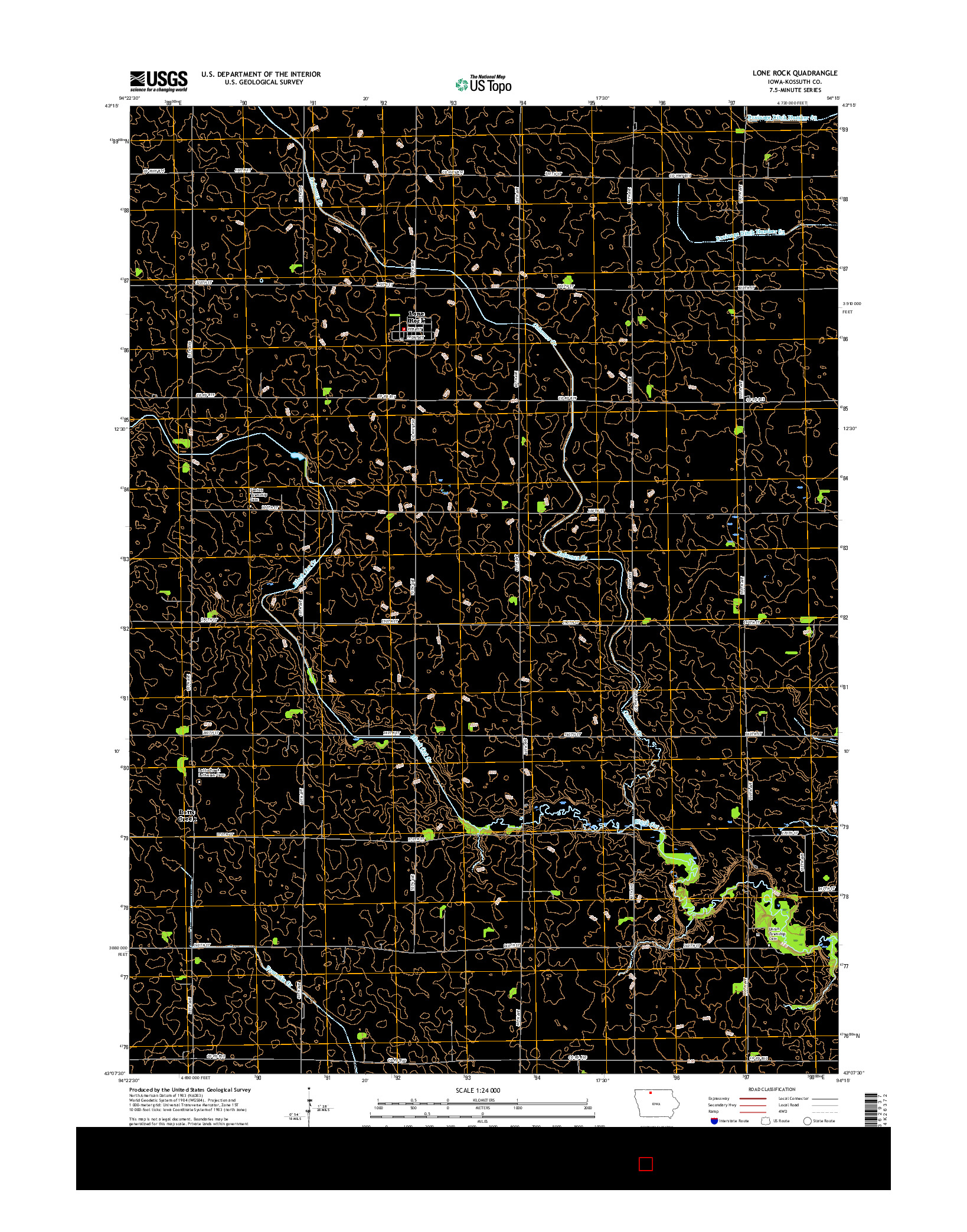 USGS US TOPO 7.5-MINUTE MAP FOR LONE ROCK, IA 2015