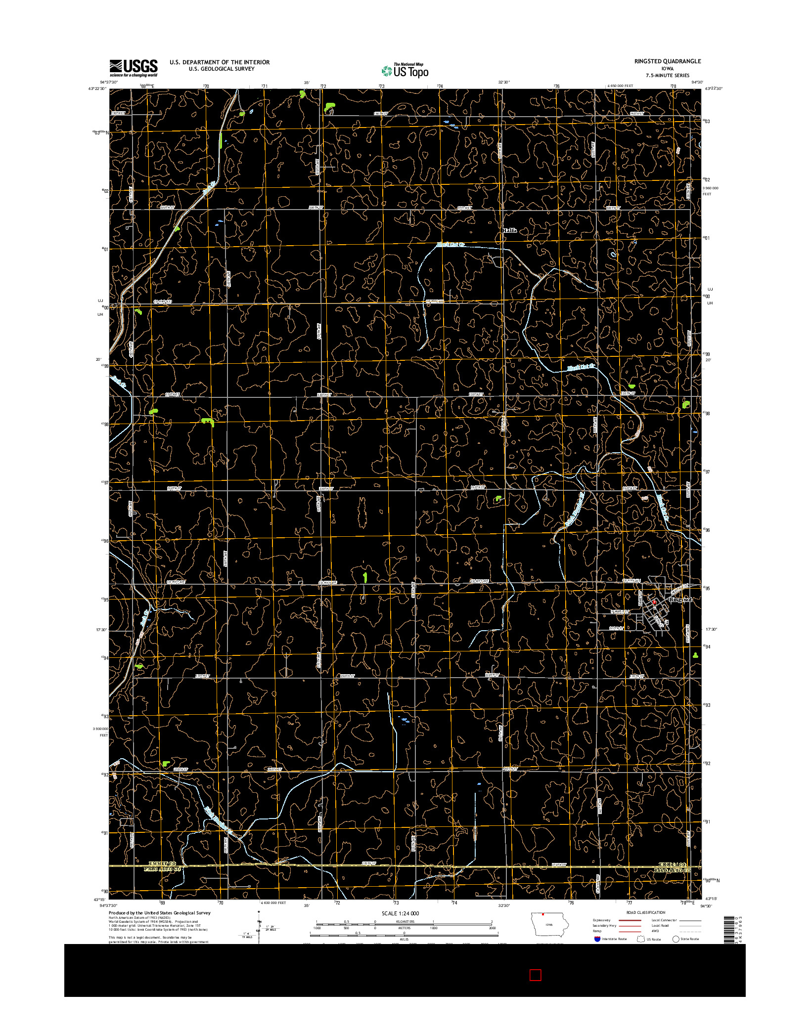 USGS US TOPO 7.5-MINUTE MAP FOR RINGSTED, IA 2015