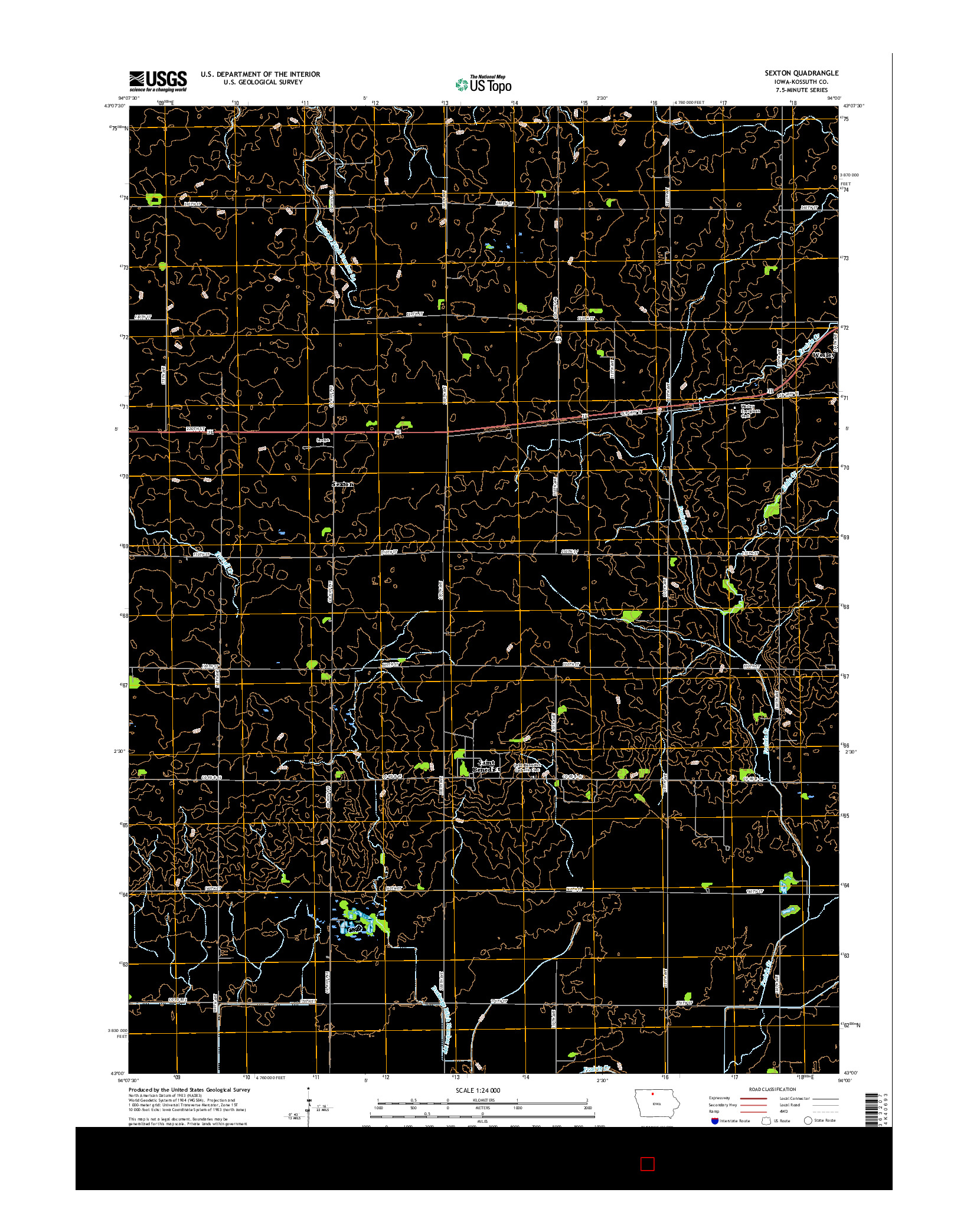 USGS US TOPO 7.5-MINUTE MAP FOR SEXTON, IA 2015