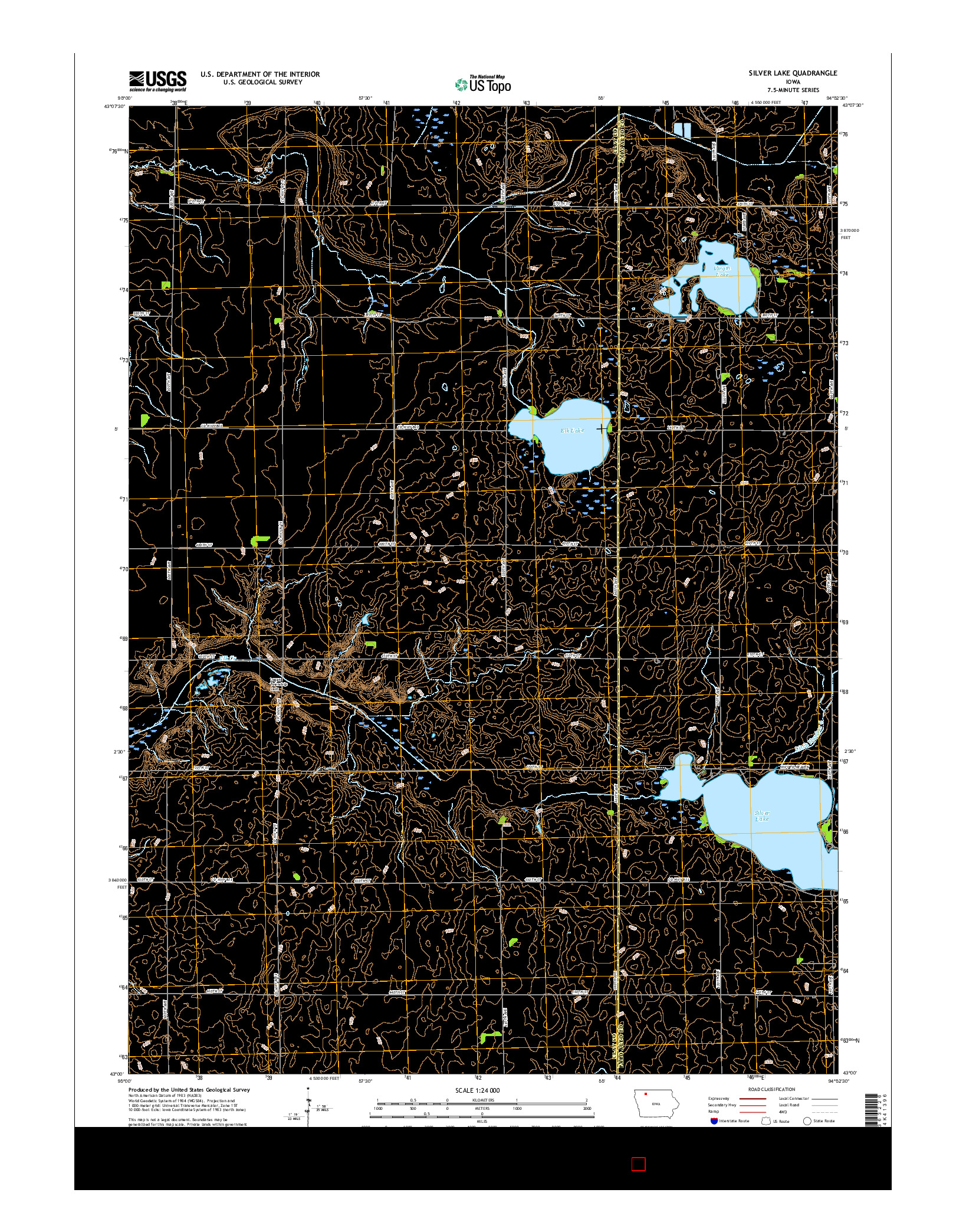USGS US TOPO 7.5-MINUTE MAP FOR SILVER LAKE, IA 2015