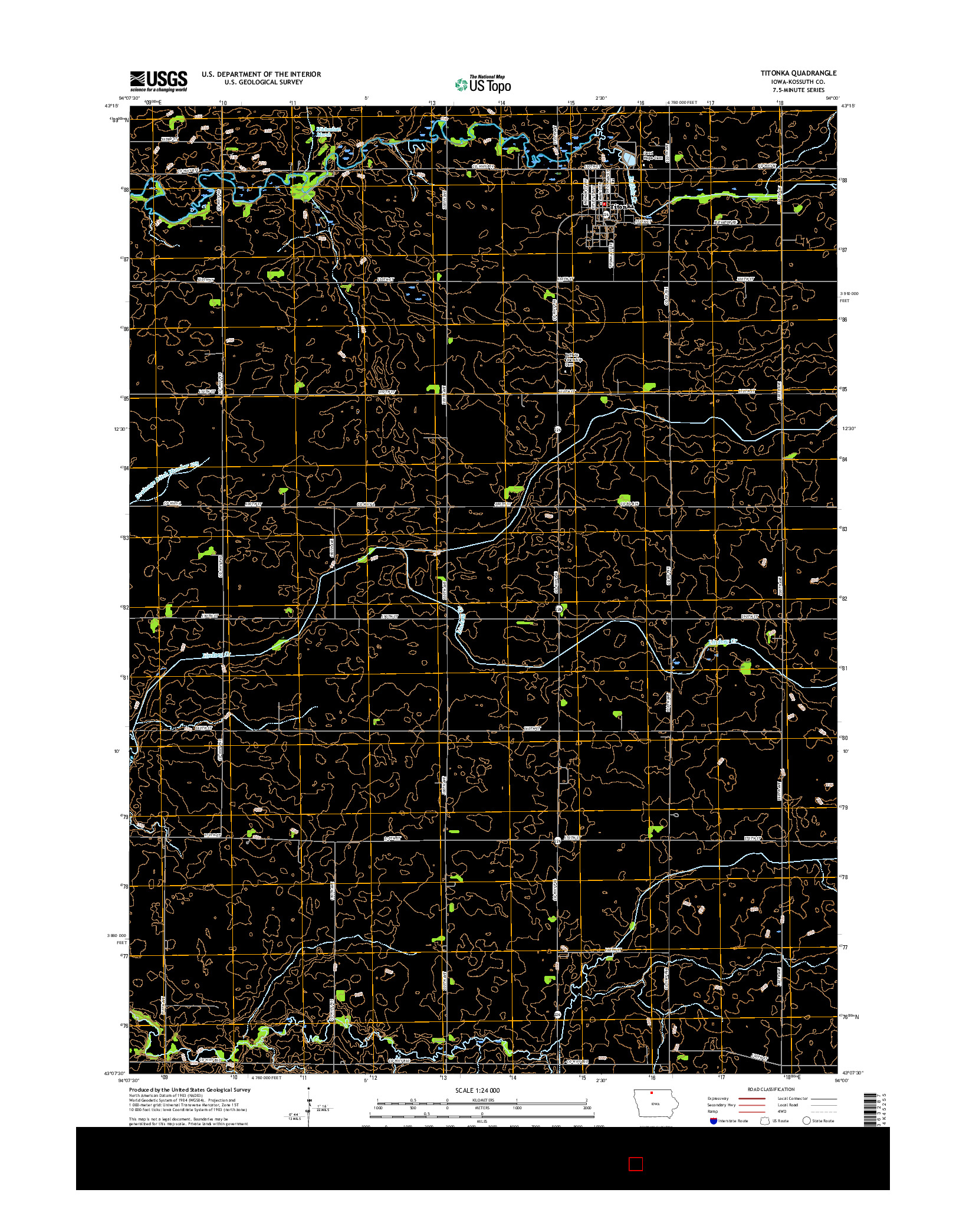 USGS US TOPO 7.5-MINUTE MAP FOR TITONKA, IA 2015