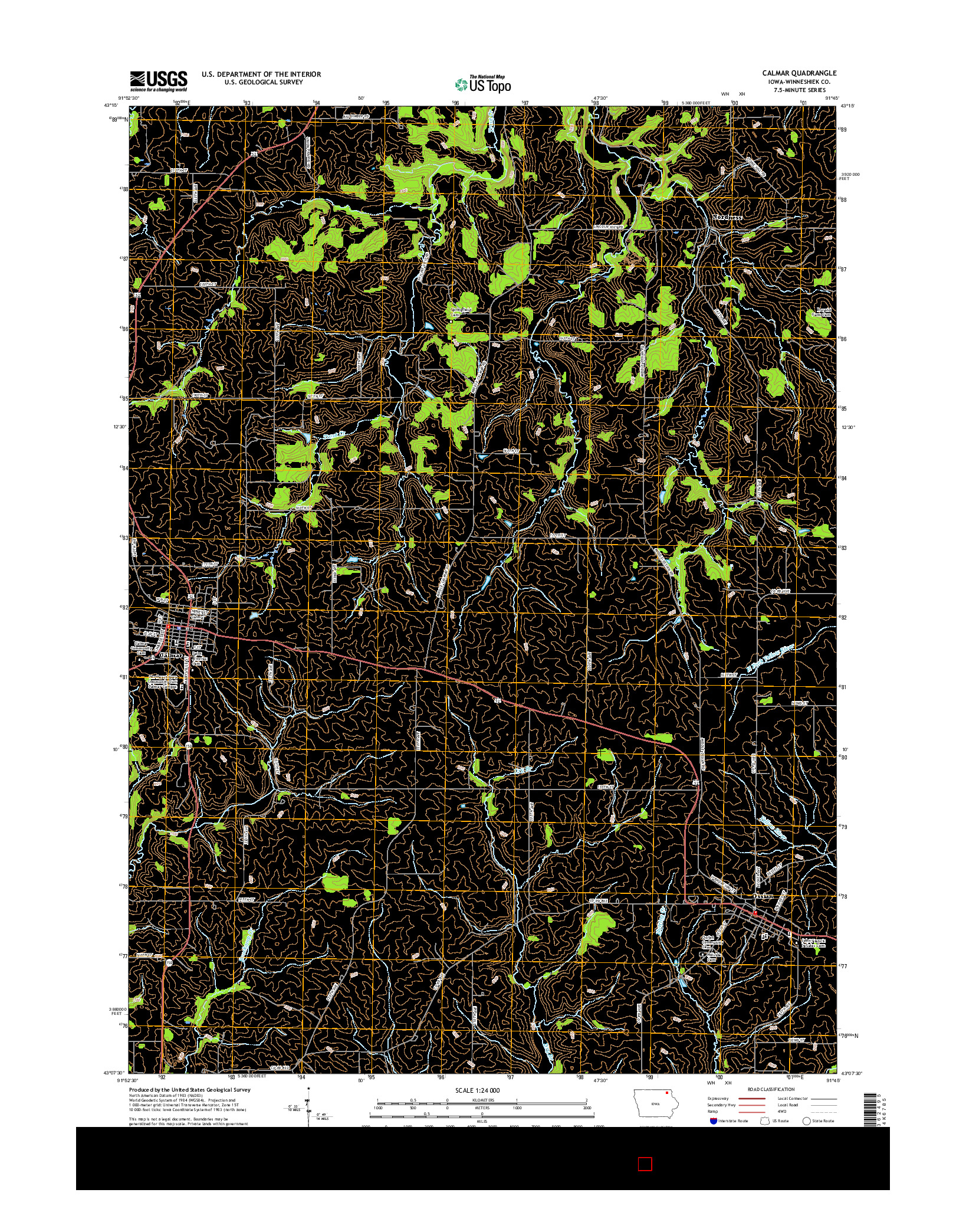 USGS US TOPO 7.5-MINUTE MAP FOR CALMAR, IA 2015