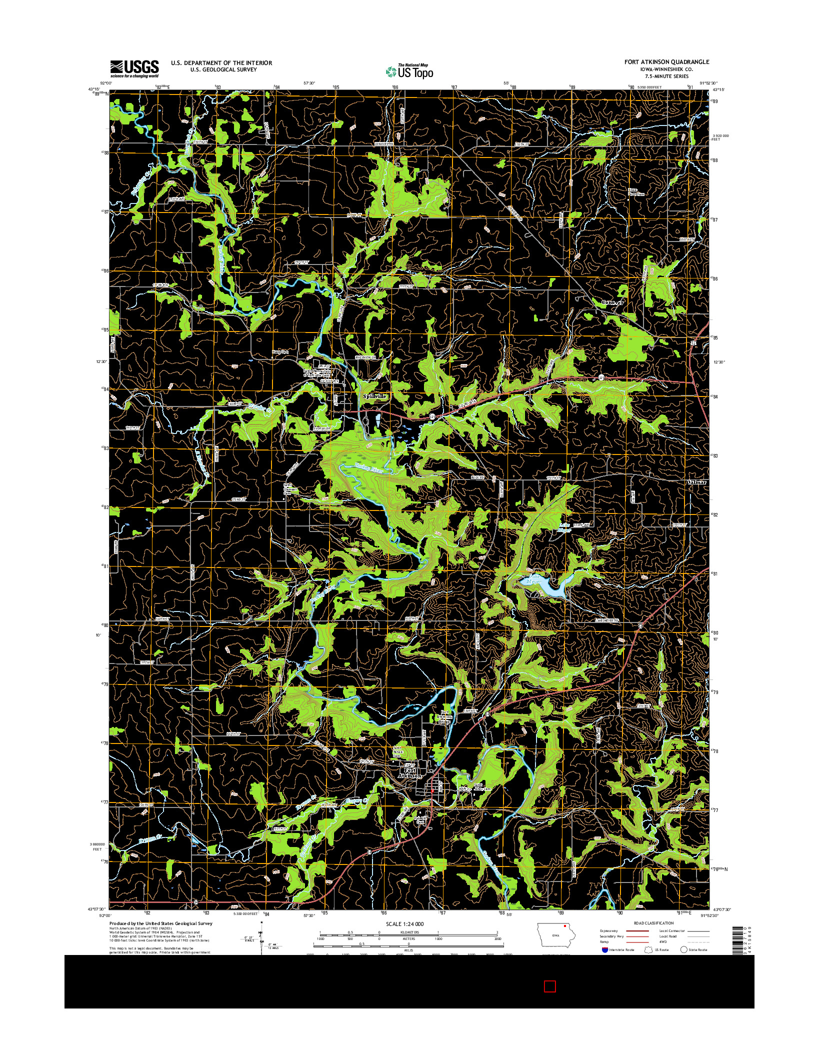 USGS US TOPO 7.5-MINUTE MAP FOR FORT ATKINSON, IA 2015