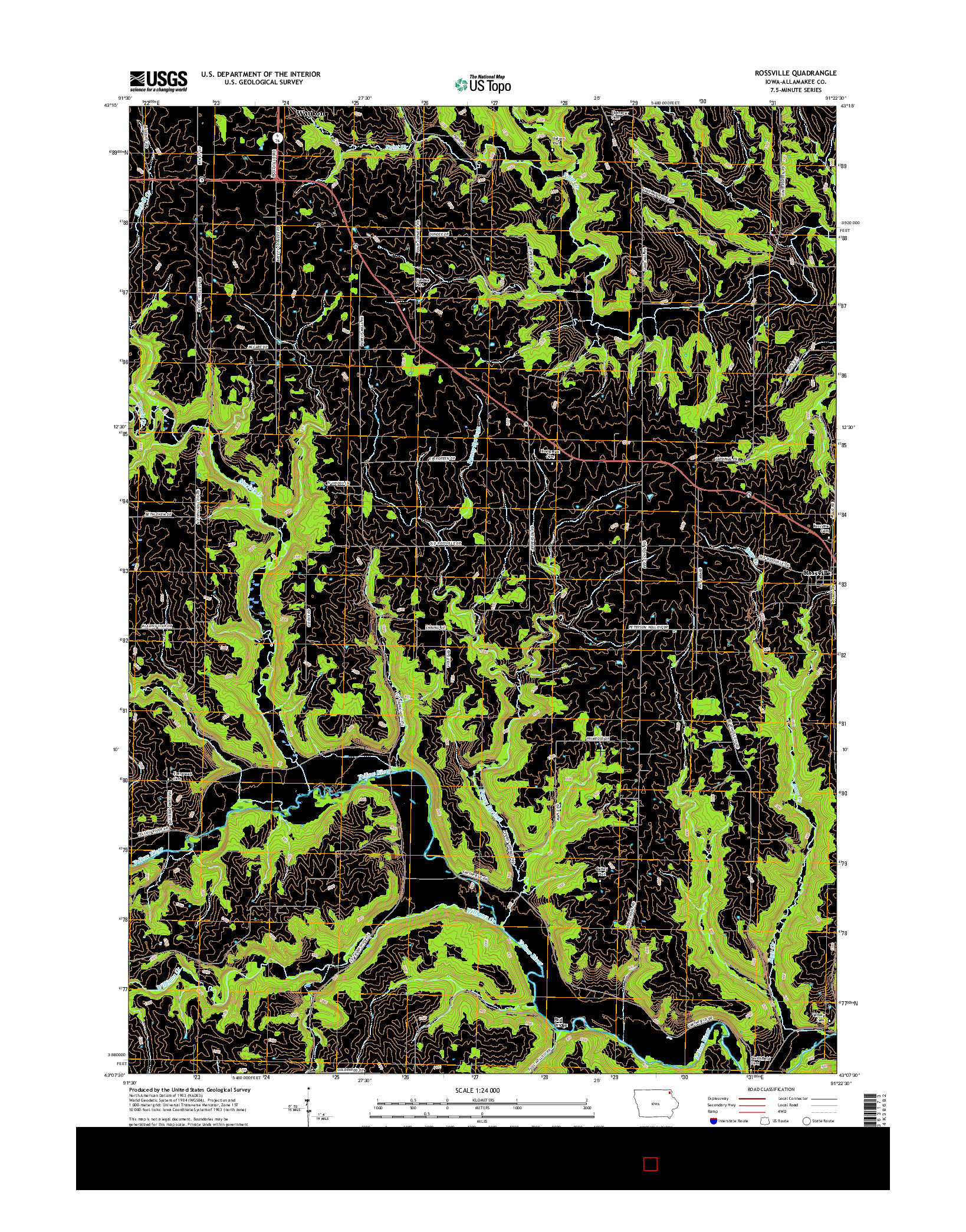 USGS US TOPO 7.5-MINUTE MAP FOR ROSSVILLE, IA 2015