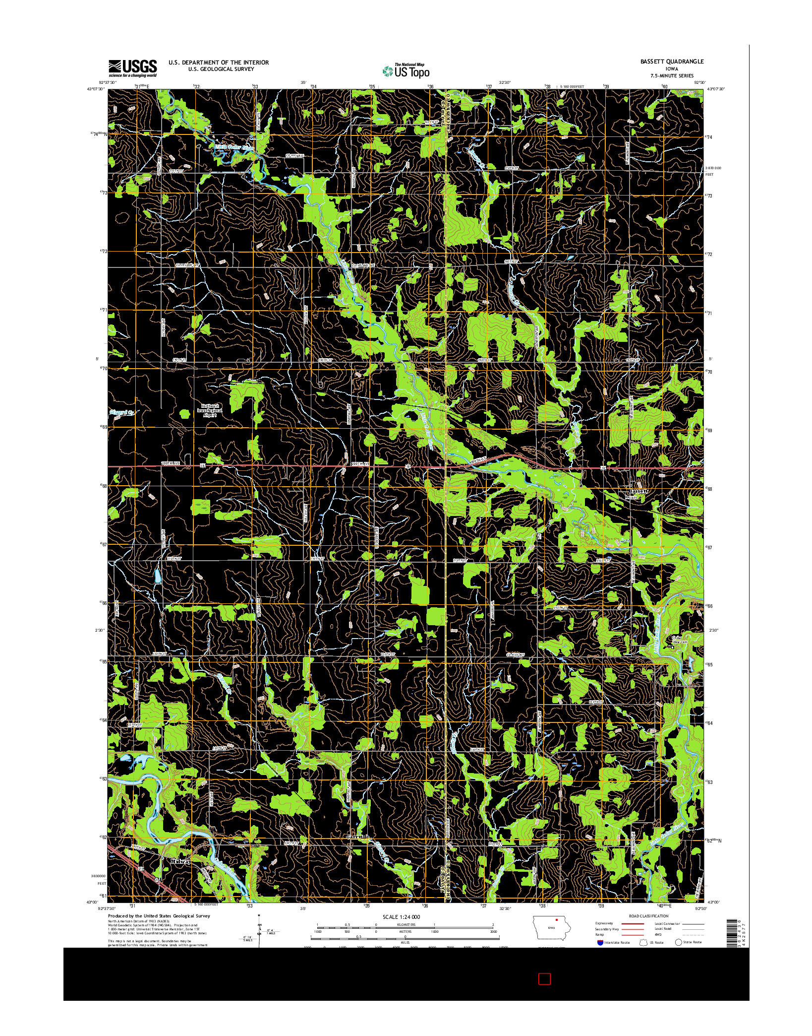 USGS US TOPO 7.5-MINUTE MAP FOR BASSETT, IA 2015