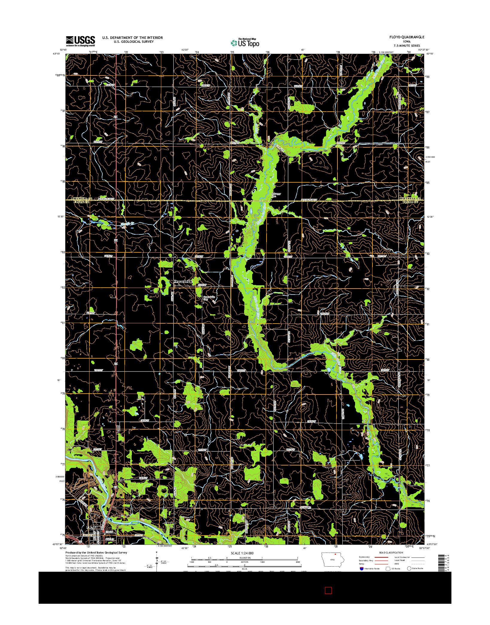 USGS US TOPO 7.5-MINUTE MAP FOR FLOYD, IA 2015