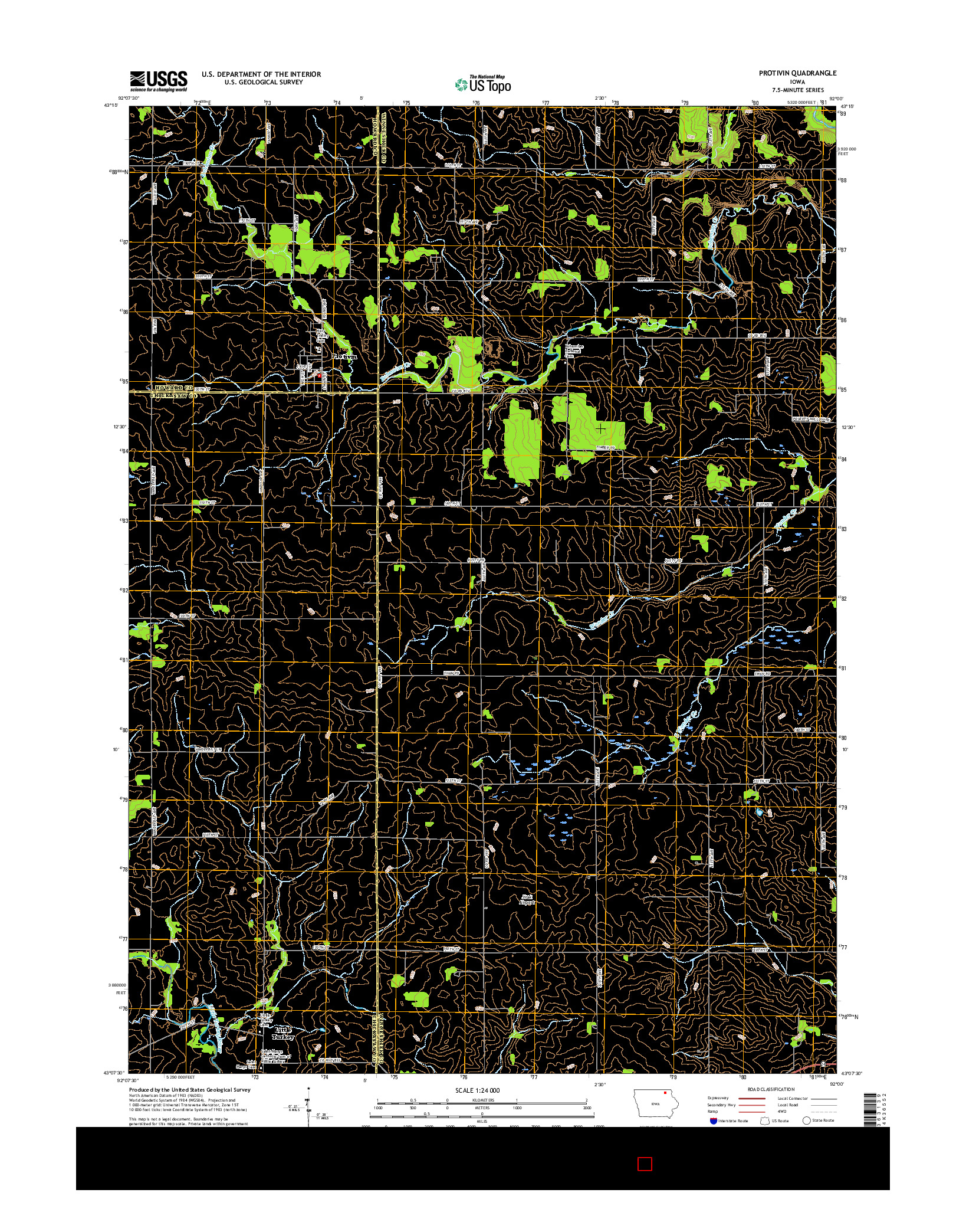 USGS US TOPO 7.5-MINUTE MAP FOR PROTIVIN, IA 2015