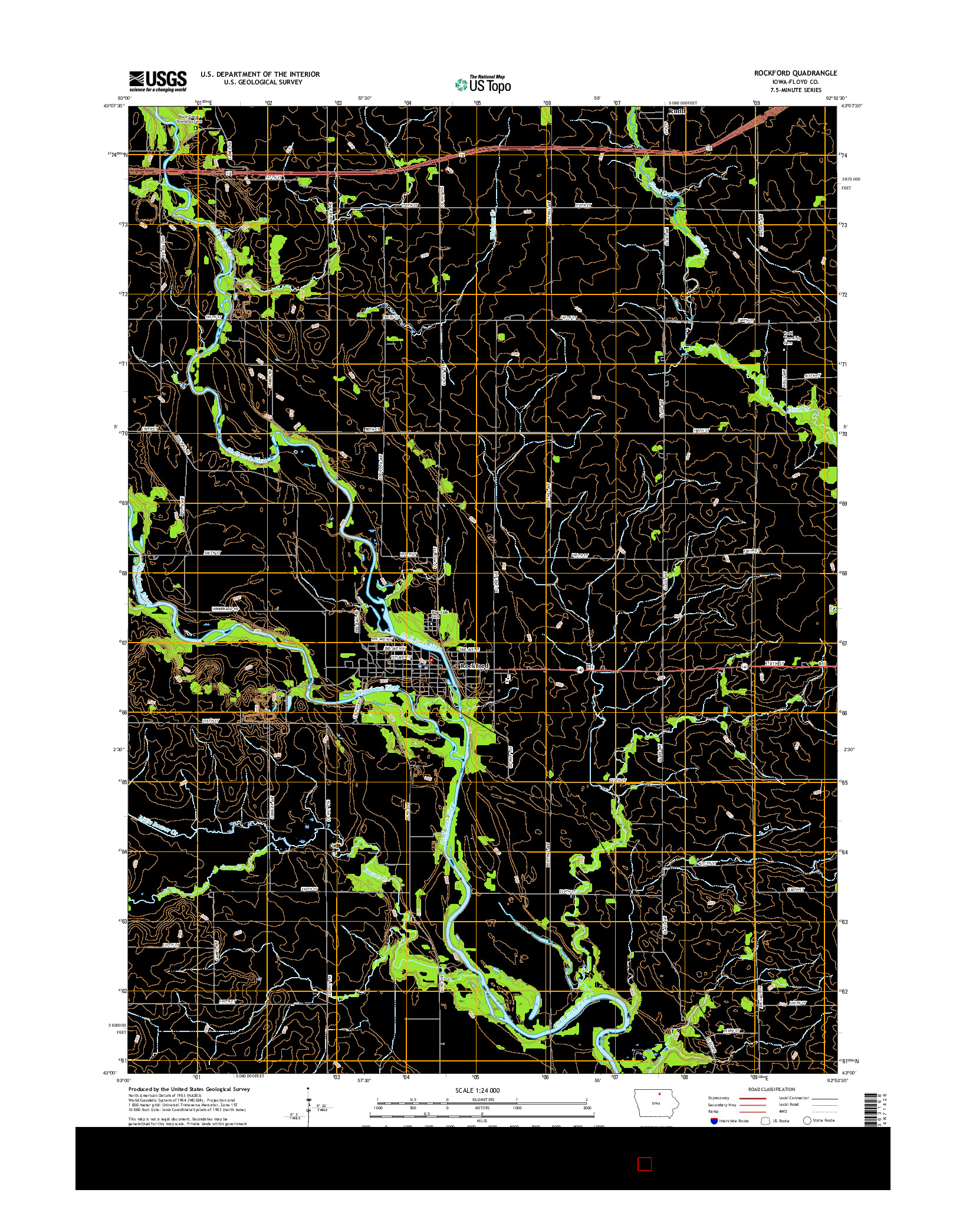 USGS US TOPO 7.5-MINUTE MAP FOR ROCKFORD, IA 2015