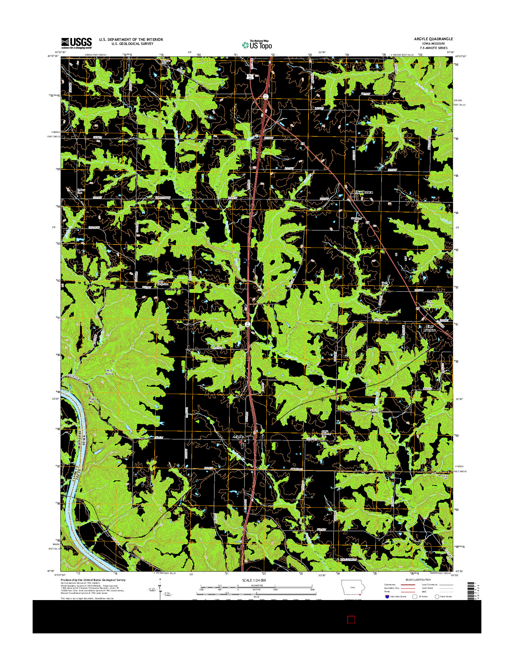 USGS US TOPO 7.5-MINUTE MAP FOR ARGYLE, IA-MO 2015