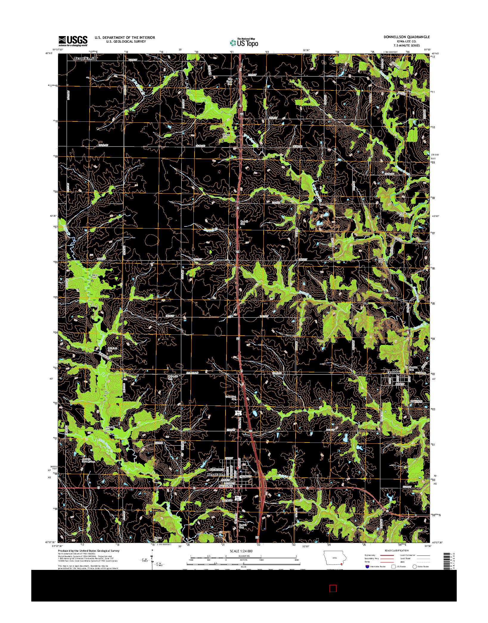 USGS US TOPO 7.5-MINUTE MAP FOR DONNELLSON, IA 2015