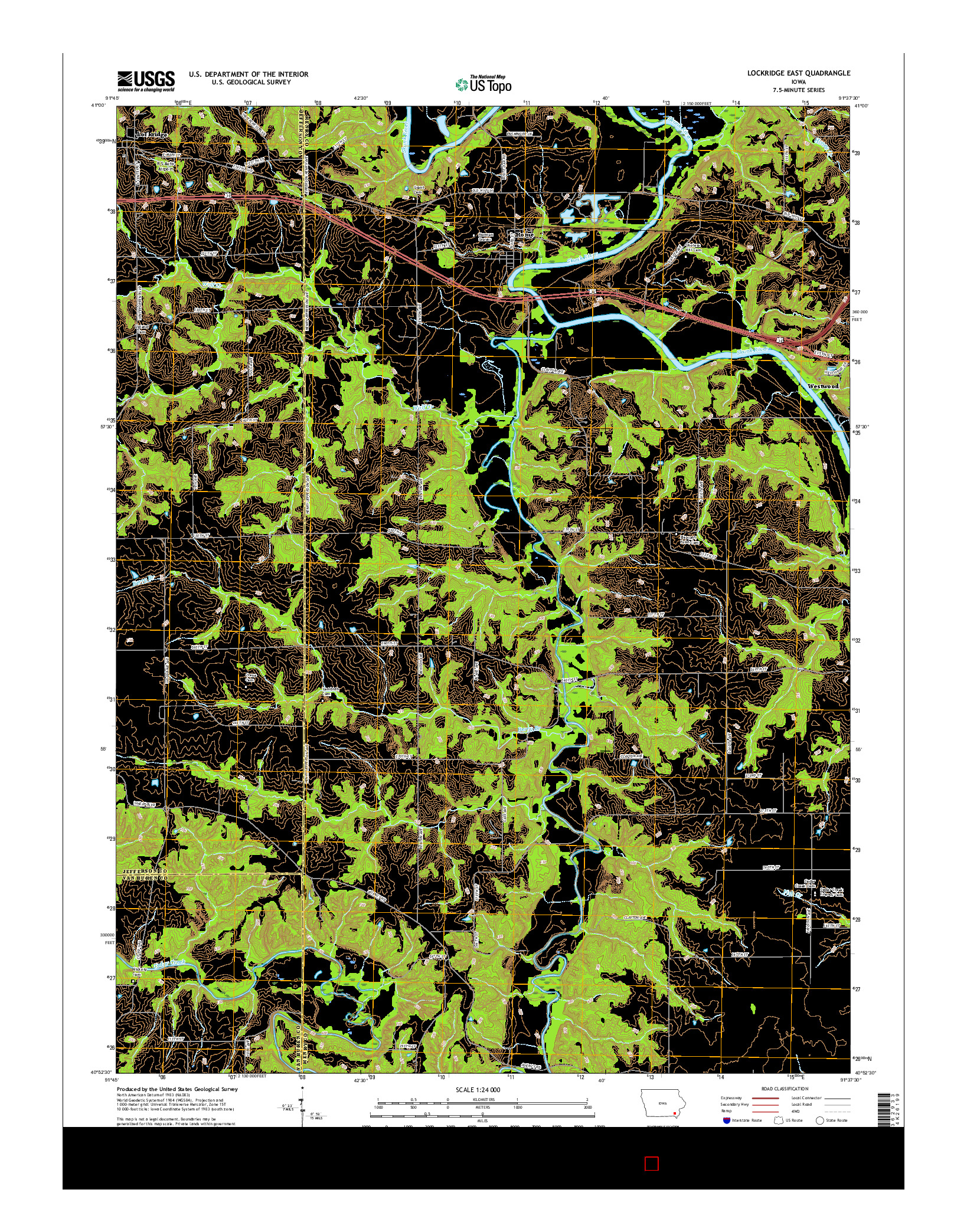 USGS US TOPO 7.5-MINUTE MAP FOR LOCKRIDGE EAST, IA 2015