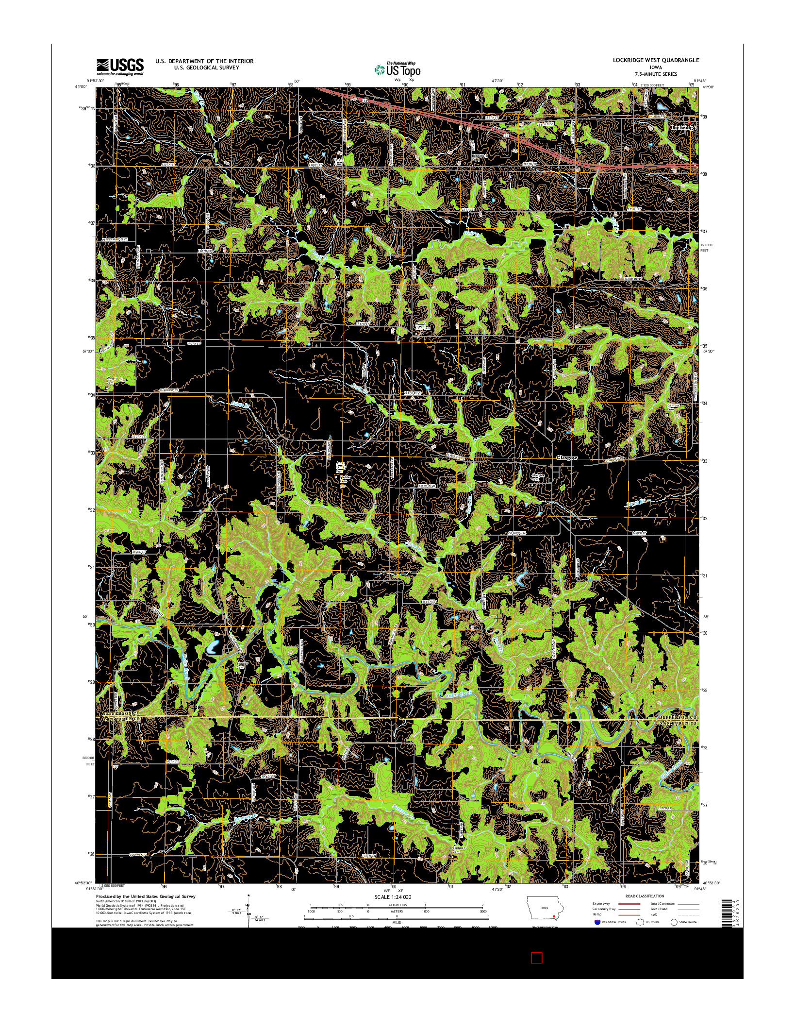 USGS US TOPO 7.5-MINUTE MAP FOR LOCKRIDGE WEST, IA 2015
