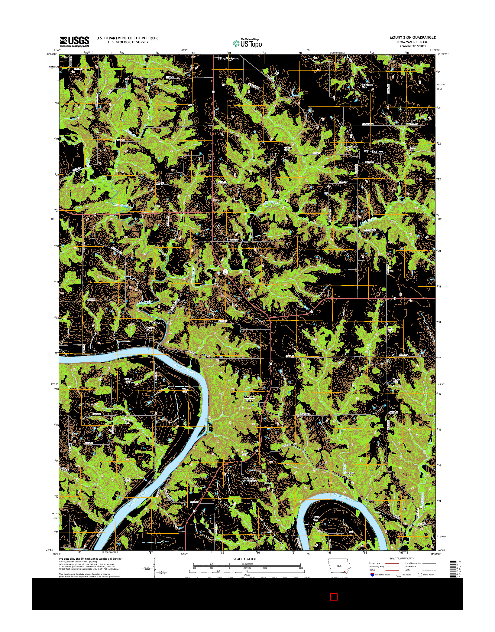 USGS US TOPO 7.5-MINUTE MAP FOR MOUNT ZION, IA 2015
