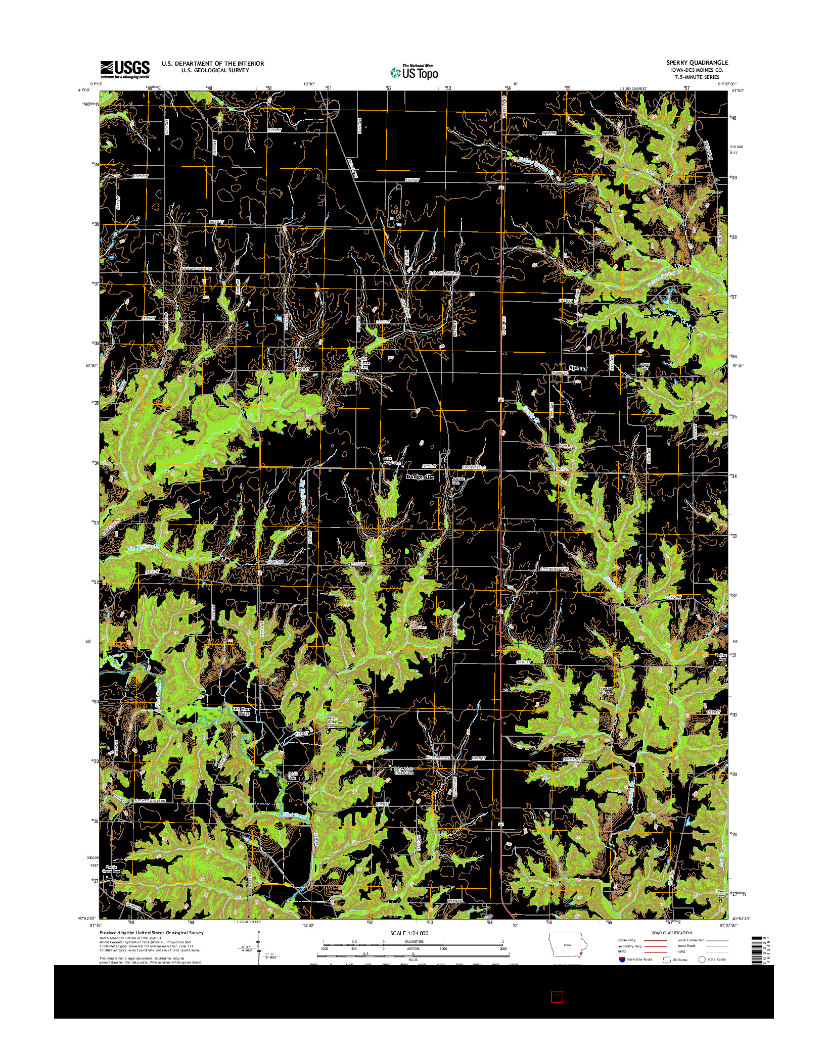 USGS US TOPO 7.5-MINUTE MAP FOR SPERRY, IA 2015