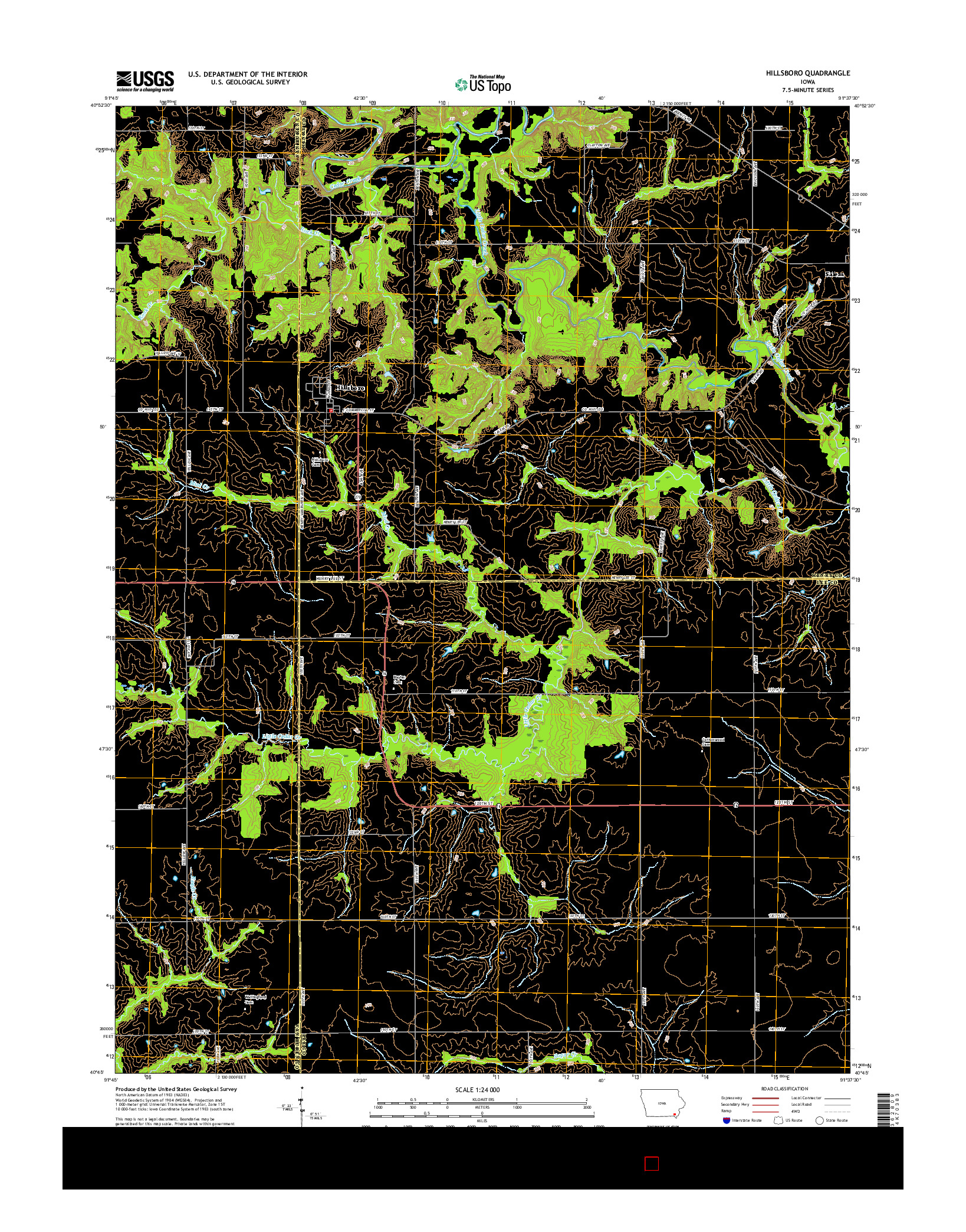 USGS US TOPO 7.5-MINUTE MAP FOR HILLSBORO, IA 2015