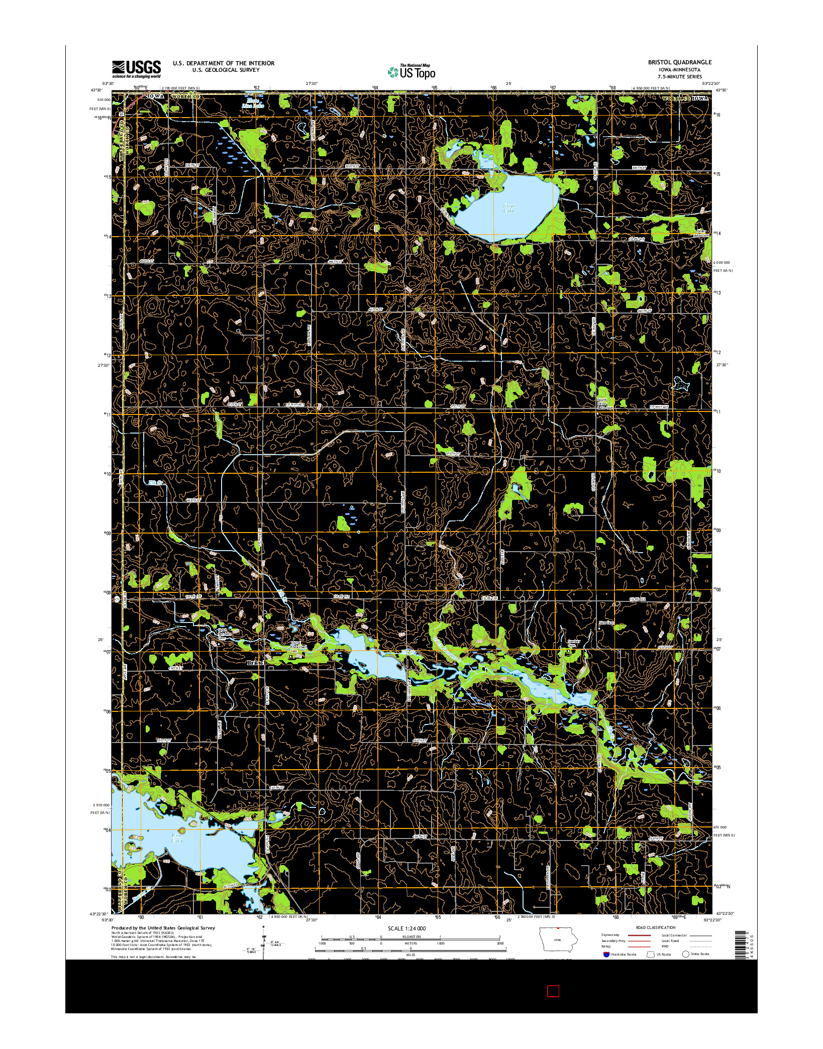 USGS US TOPO 7.5-MINUTE MAP FOR BRISTOL, IA-MN 2015