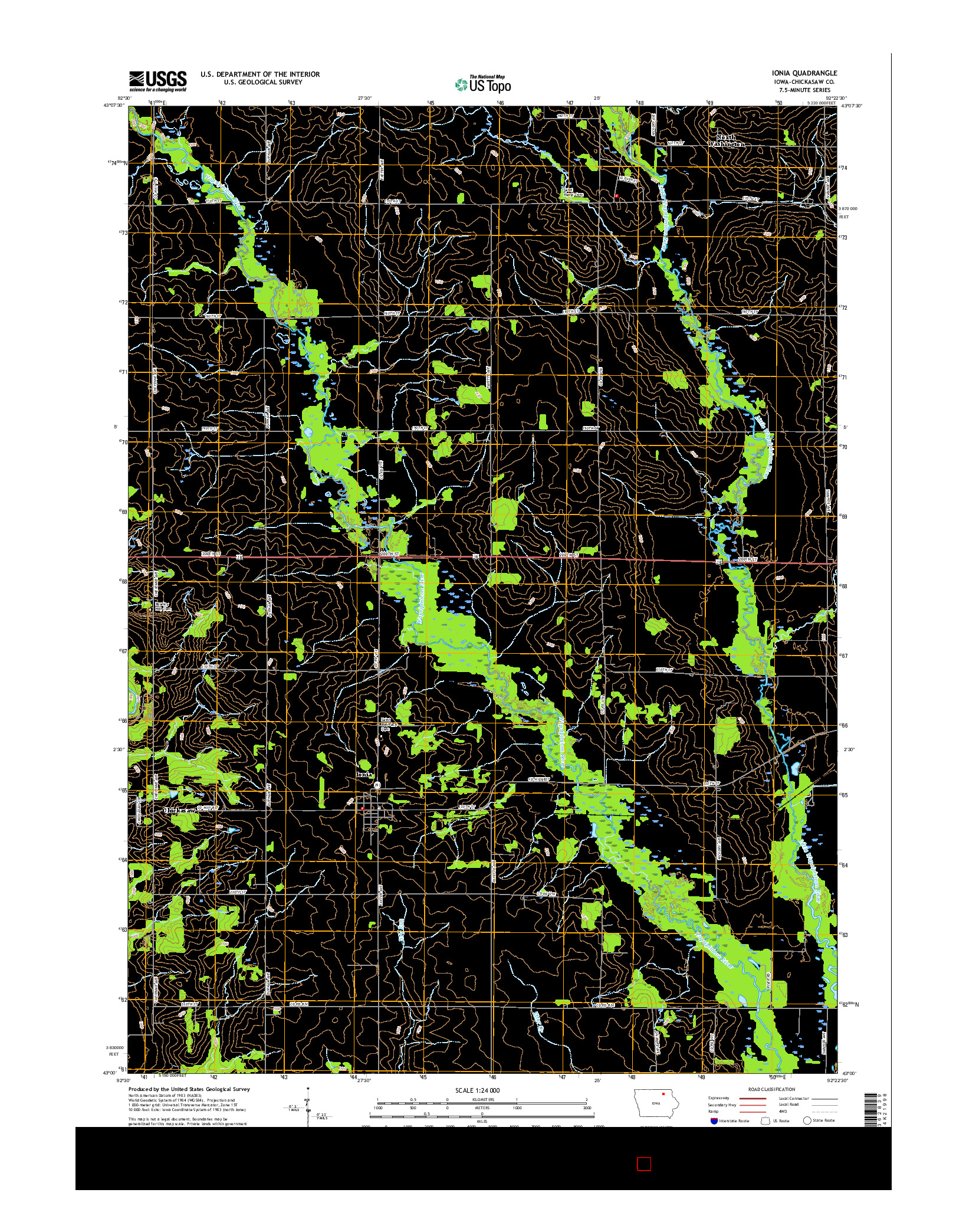 USGS US TOPO 7.5-MINUTE MAP FOR IONIA, IA 2015