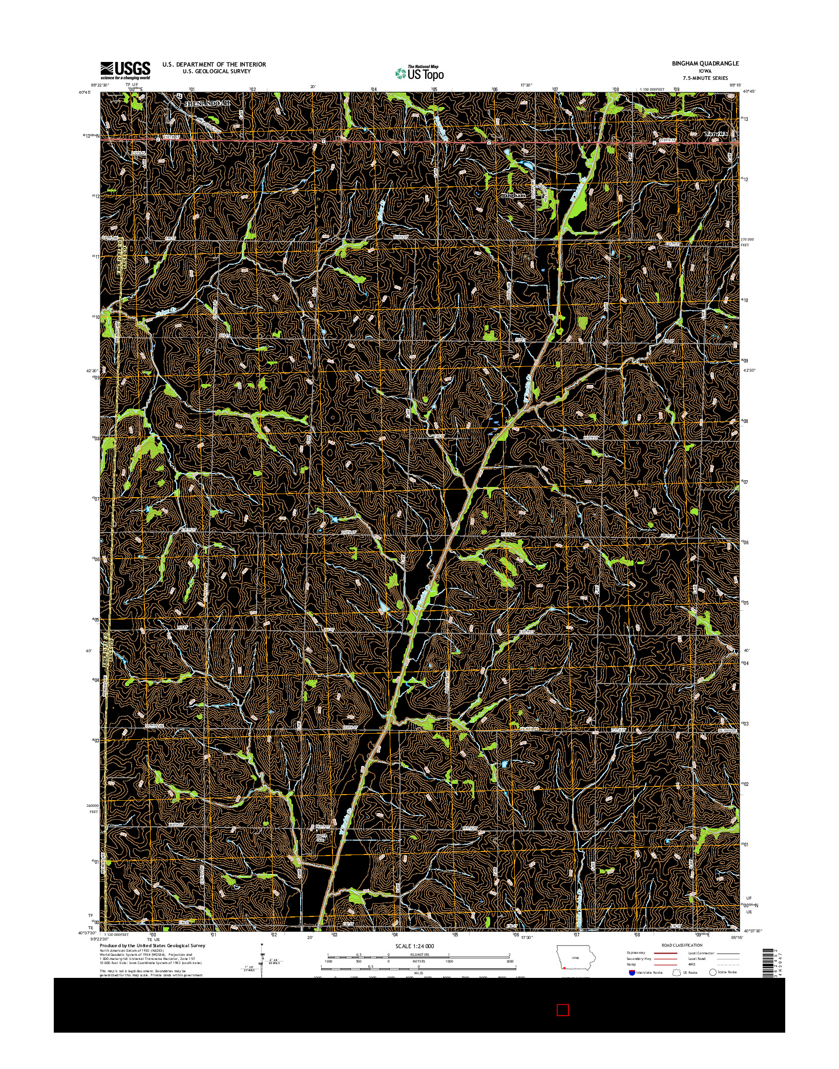 USGS US TOPO 7.5-MINUTE MAP FOR BINGHAM, IA 2015