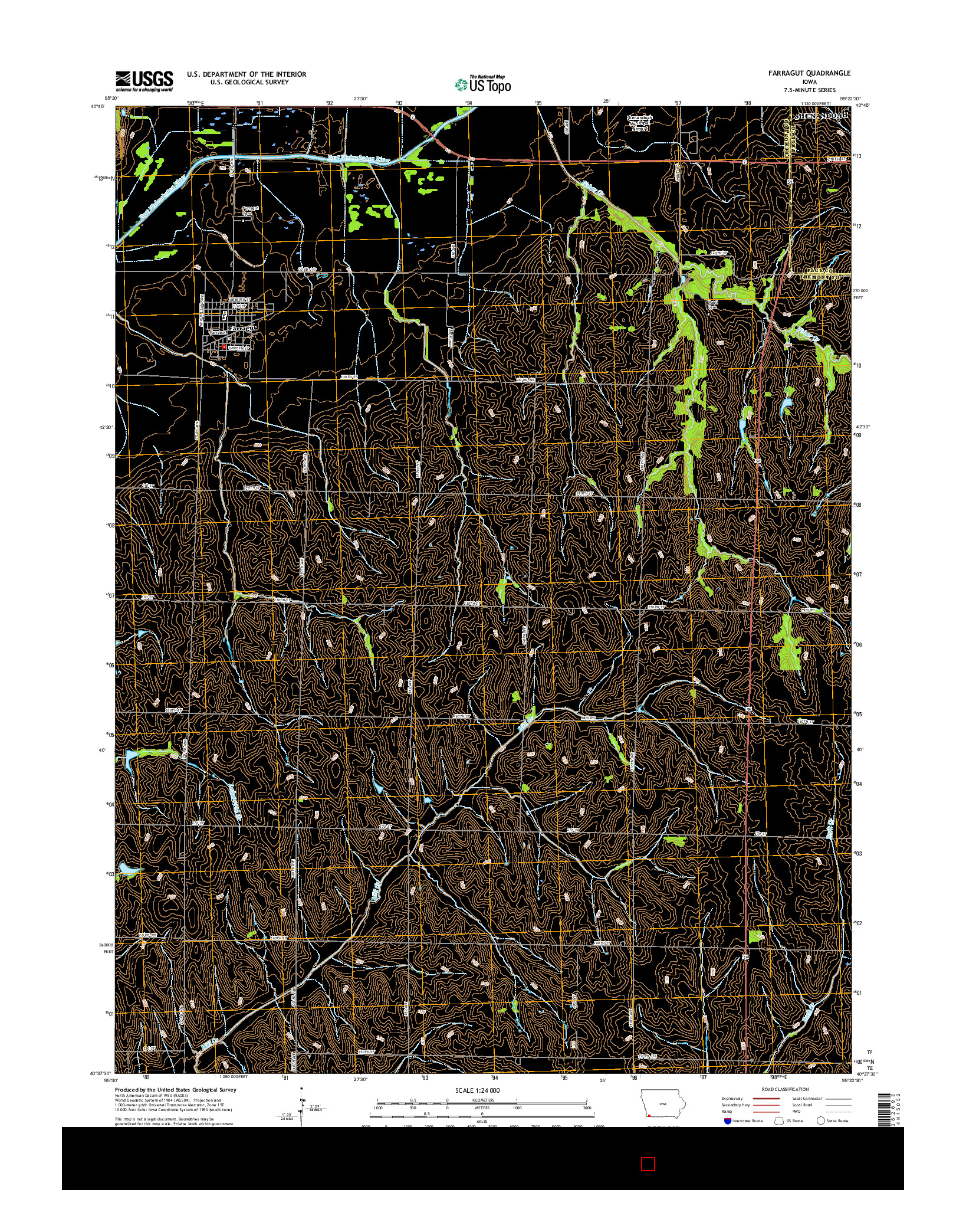 USGS US TOPO 7.5-MINUTE MAP FOR FARRAGUT, IA 2015