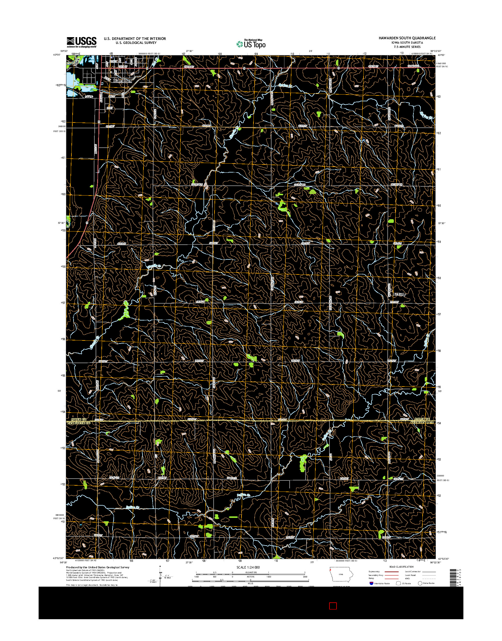 USGS US TOPO 7.5-MINUTE MAP FOR HAWARDEN SOUTH, IA-SD 2015