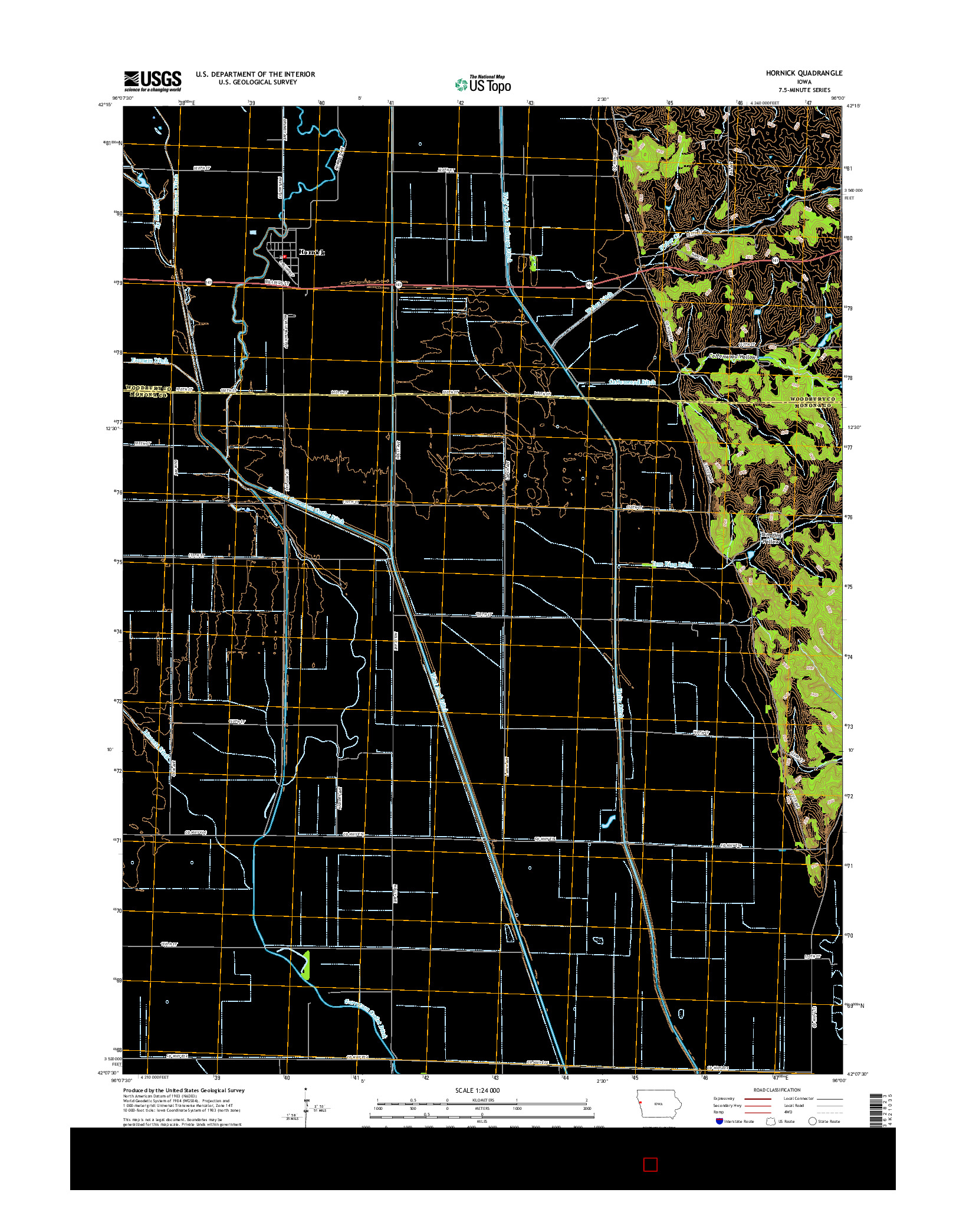 USGS US TOPO 7.5-MINUTE MAP FOR HORNICK, IA 2015