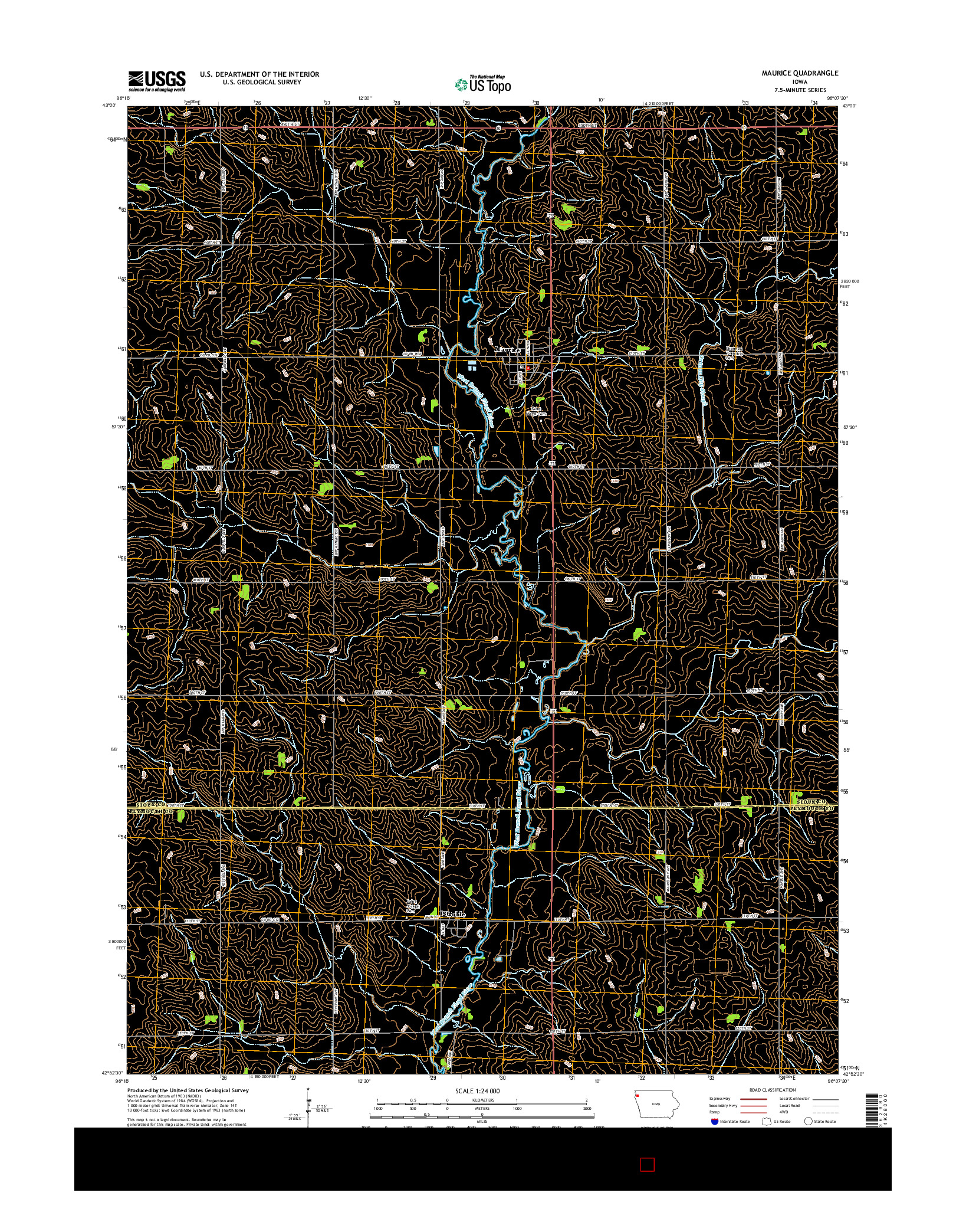 USGS US TOPO 7.5-MINUTE MAP FOR MAURICE, IA 2015