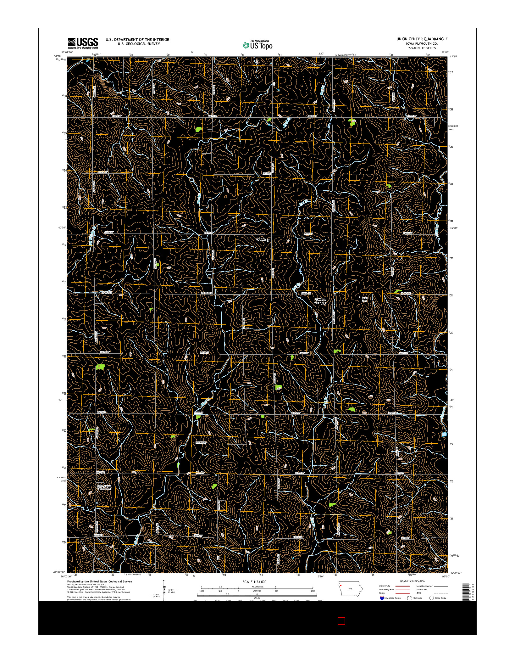 USGS US TOPO 7.5-MINUTE MAP FOR UNION CENTER, IA 2015