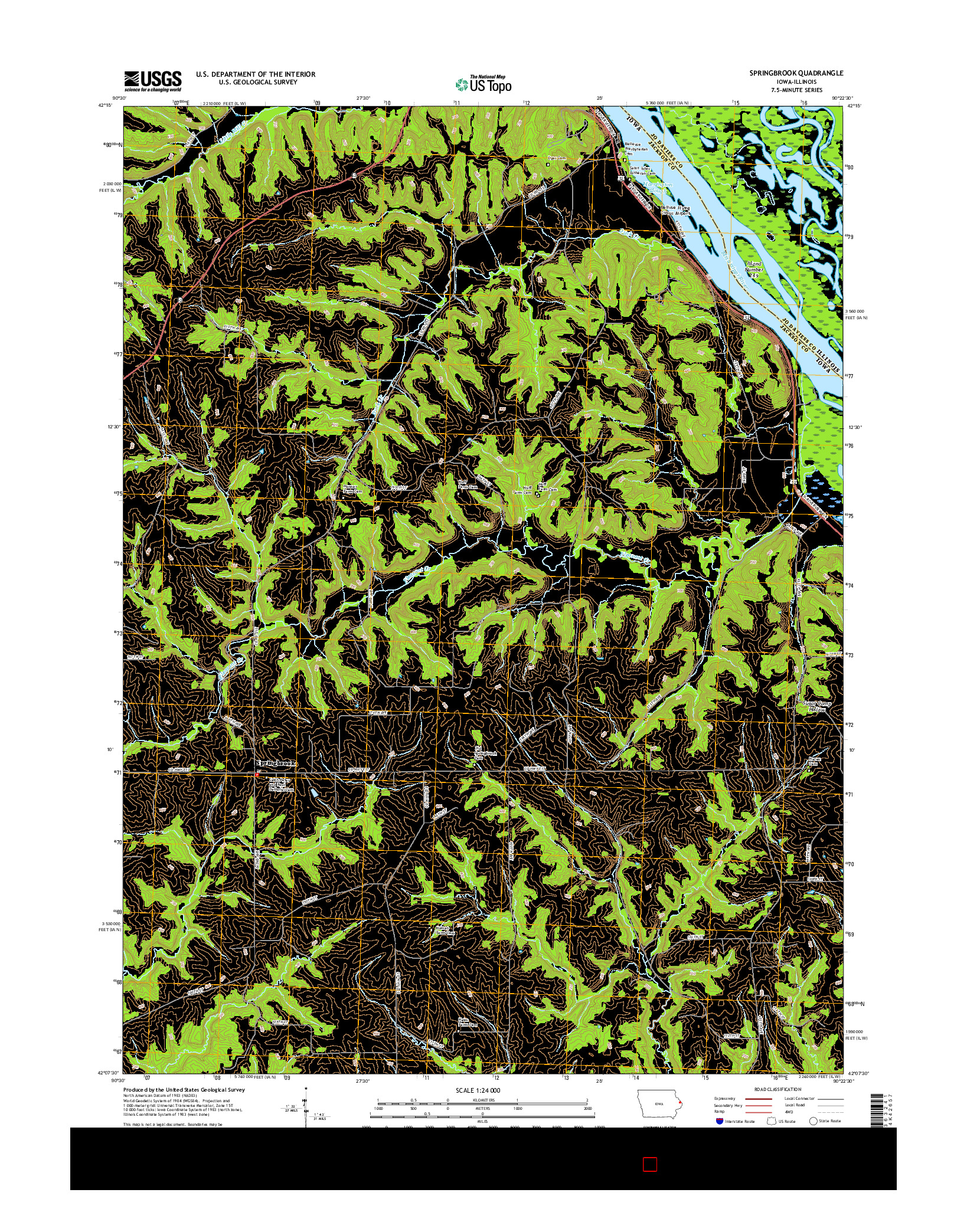 USGS US TOPO 7.5-MINUTE MAP FOR SPRINGBROOK, IA-IL 2015