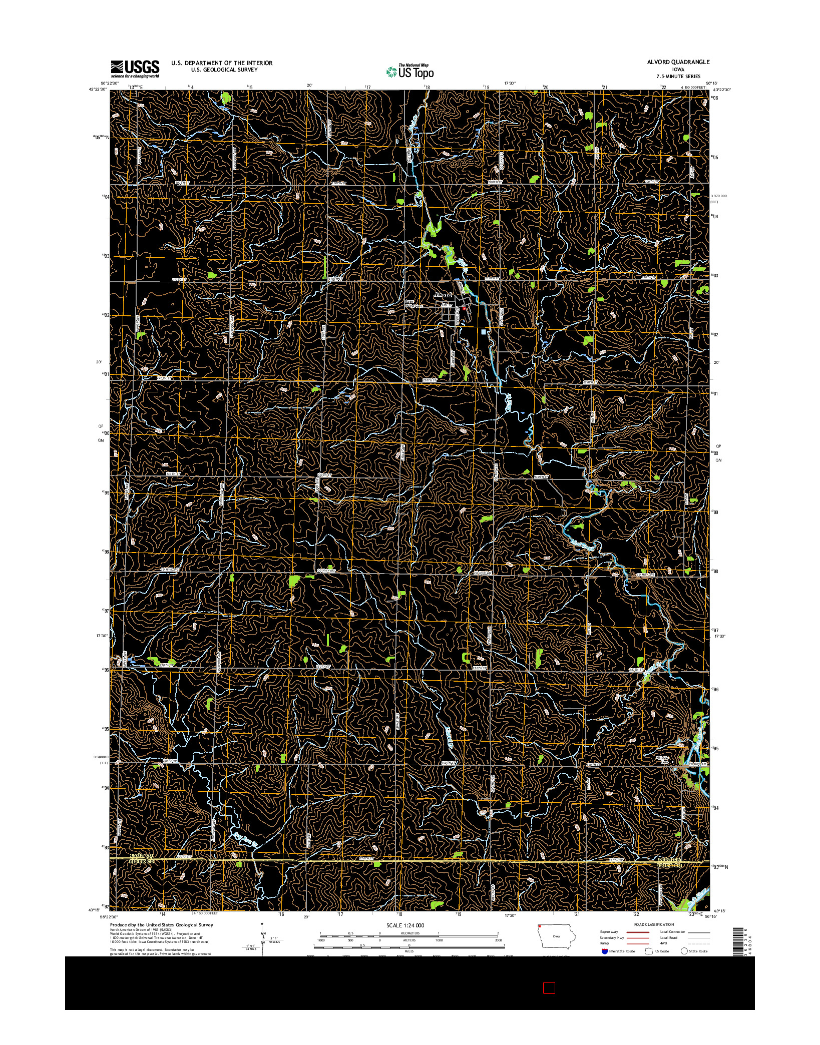 USGS US TOPO 7.5-MINUTE MAP FOR ALVORD, IA 2015
