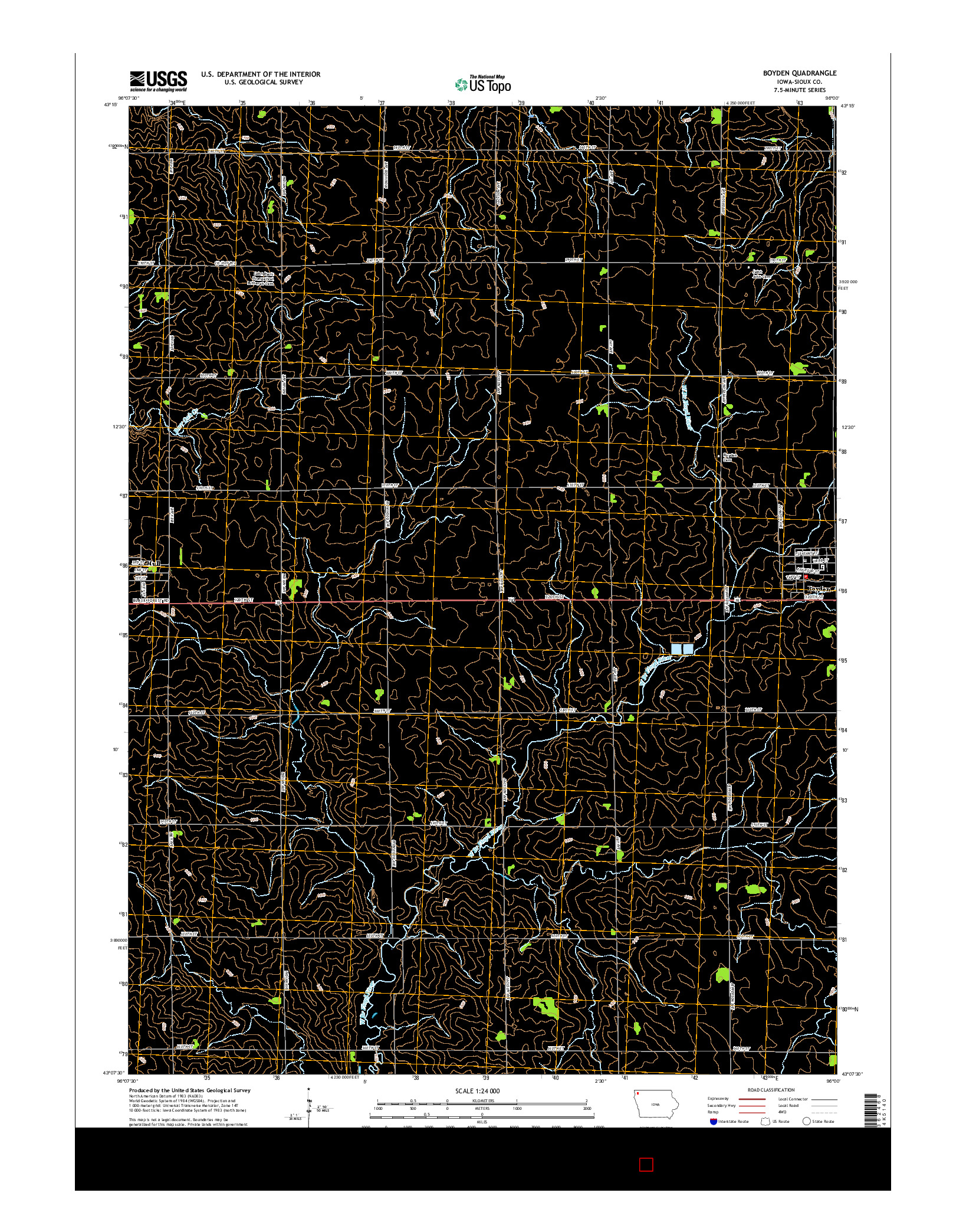 USGS US TOPO 7.5-MINUTE MAP FOR BOYDEN, IA 2015