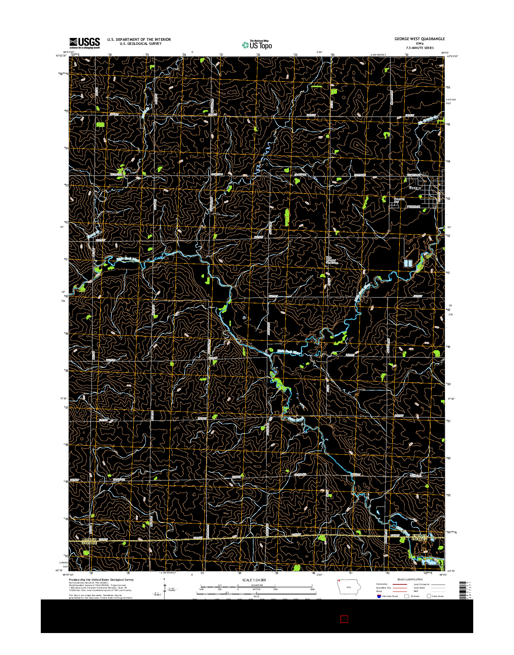 USGS US TOPO 7.5-MINUTE MAP FOR GEORGE WEST, IA 2015