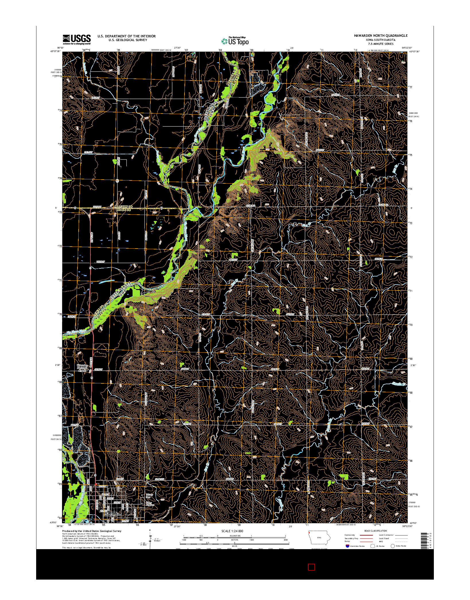 USGS US TOPO 7.5-MINUTE MAP FOR HAWARDEN NORTH, IA-SD 2015