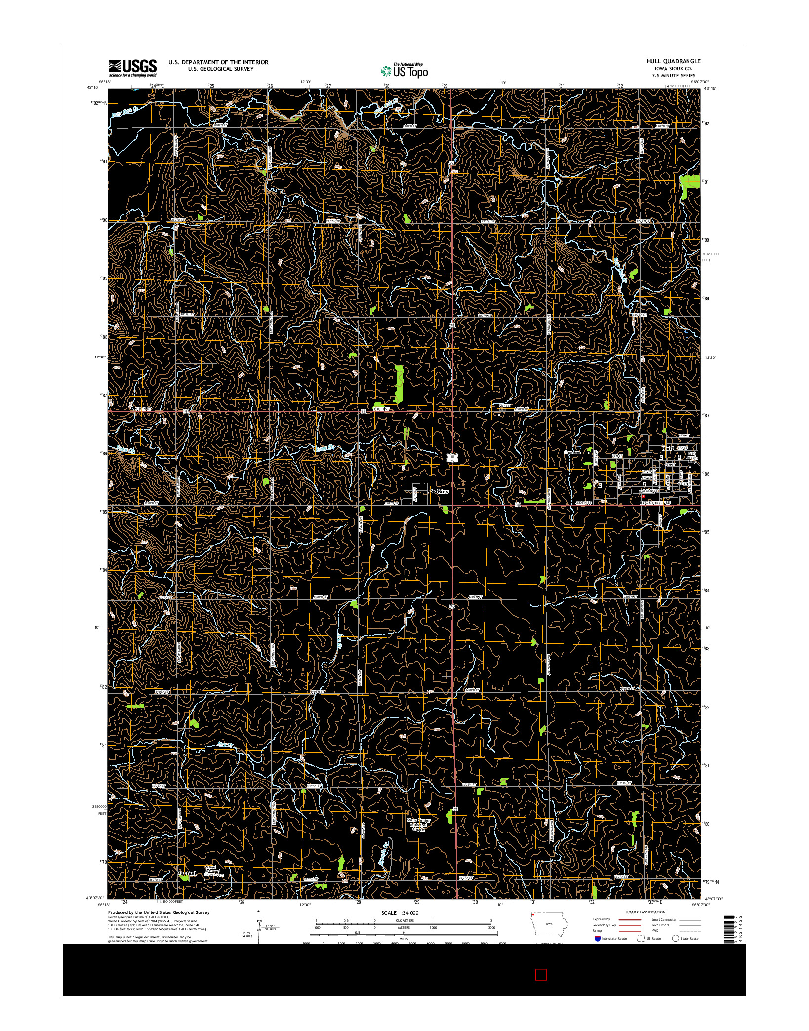 USGS US TOPO 7.5-MINUTE MAP FOR HULL, IA 2015