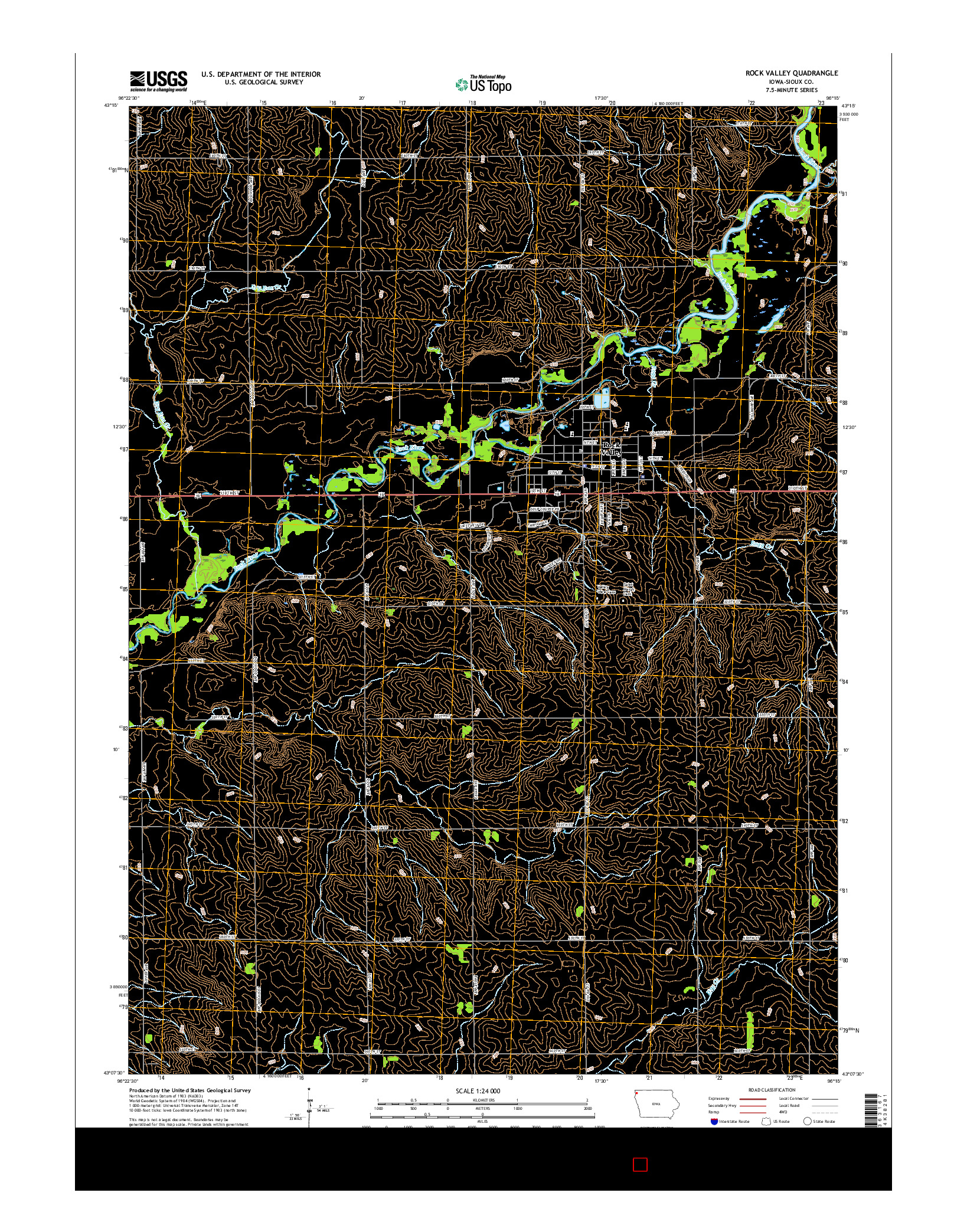 USGS US TOPO 7.5-MINUTE MAP FOR ROCK VALLEY, IA 2015