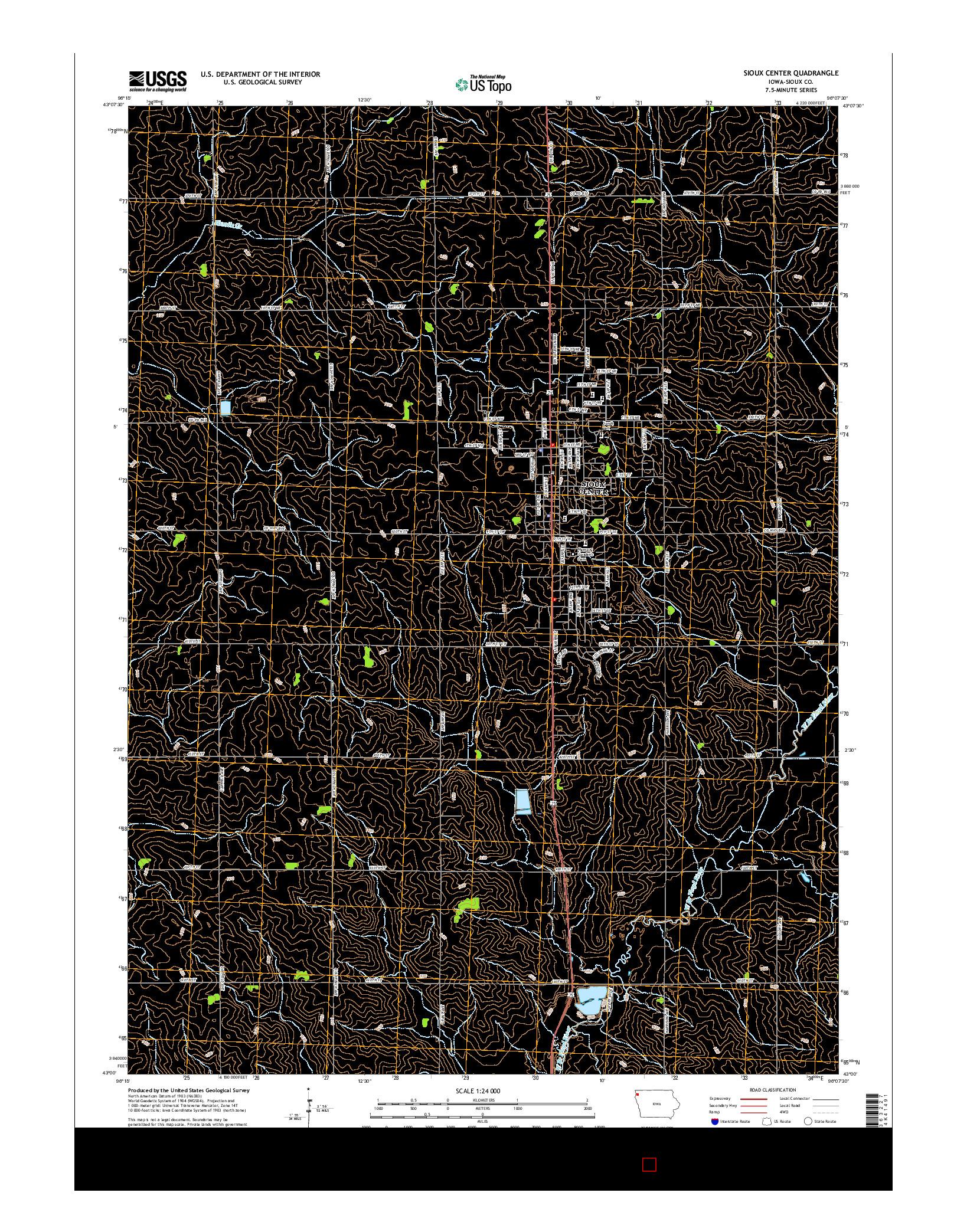 USGS US TOPO 7.5-MINUTE MAP FOR SIOUX CENTER, IA 2015