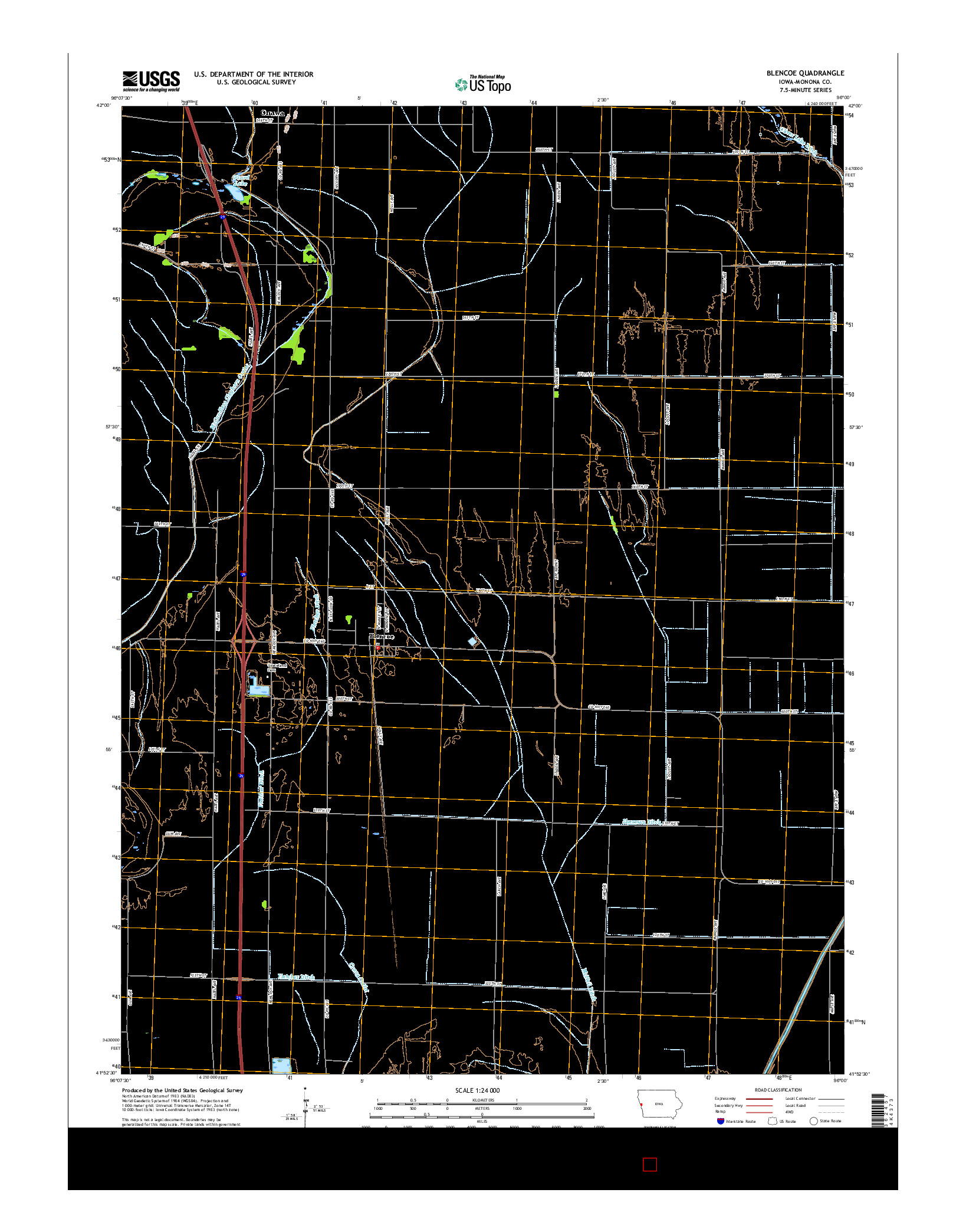 USGS US TOPO 7.5-MINUTE MAP FOR BLENCOE, IA 2015