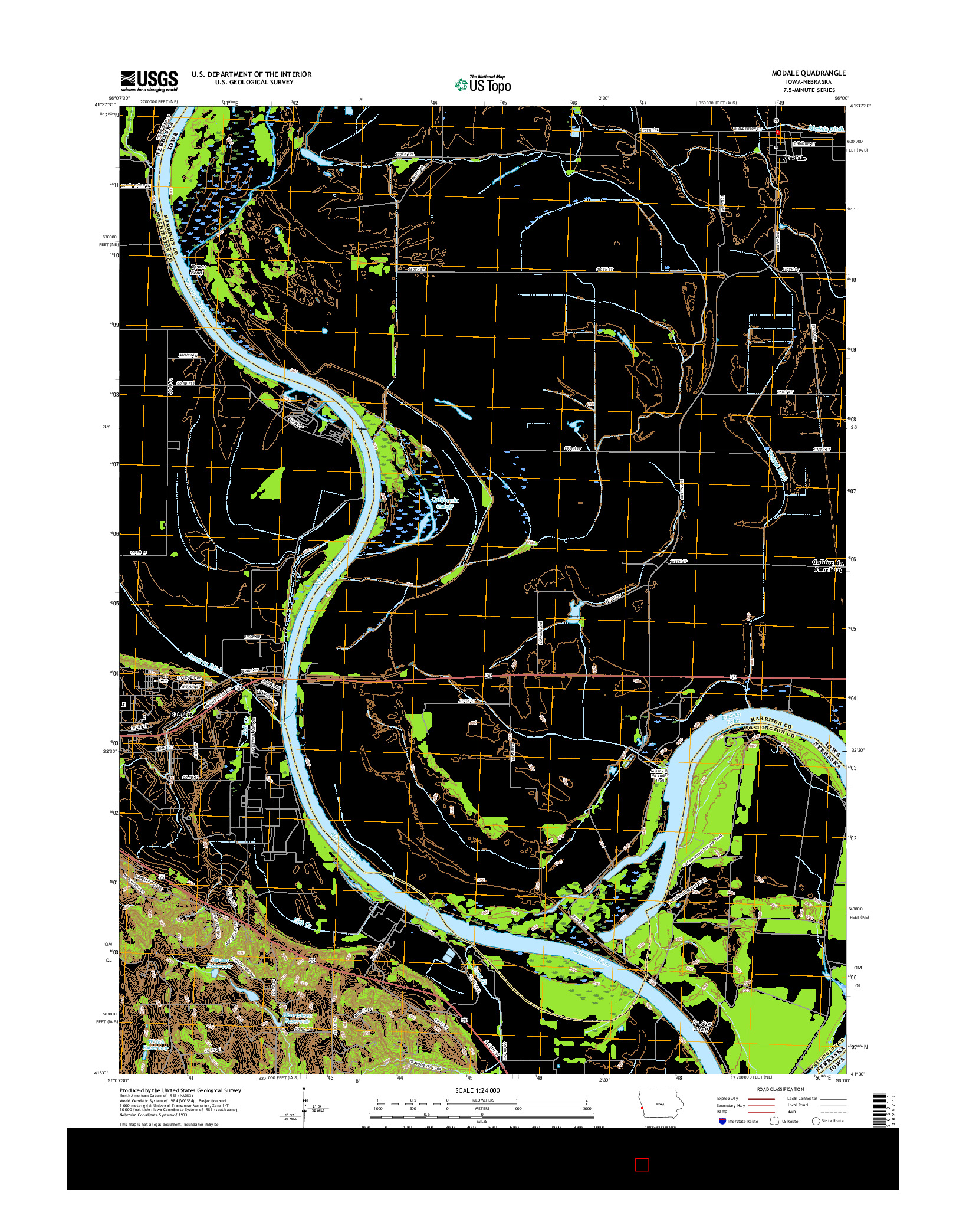 USGS US TOPO 7.5-MINUTE MAP FOR MODALE, IA-NE 2015