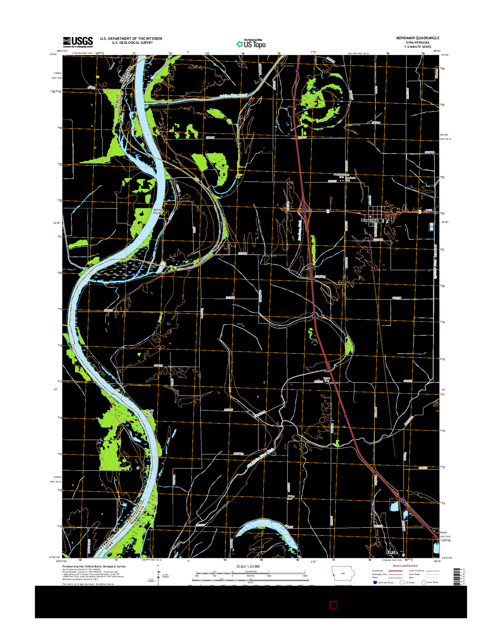 USGS US TOPO 7.5-MINUTE MAP FOR MONDAMIN, IA-NE 2015