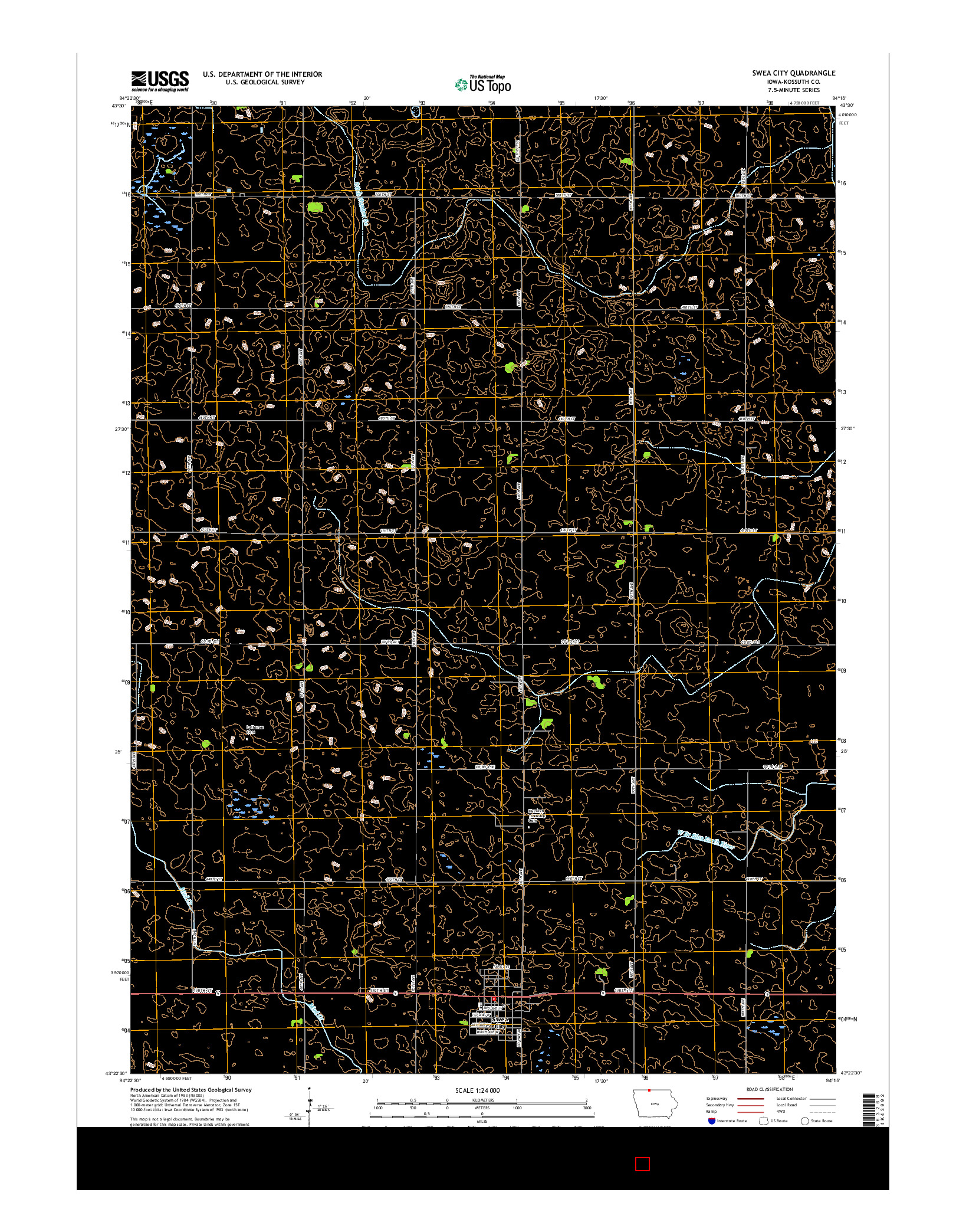 USGS US TOPO 7.5-MINUTE MAP FOR SWEA CITY, IA 2015