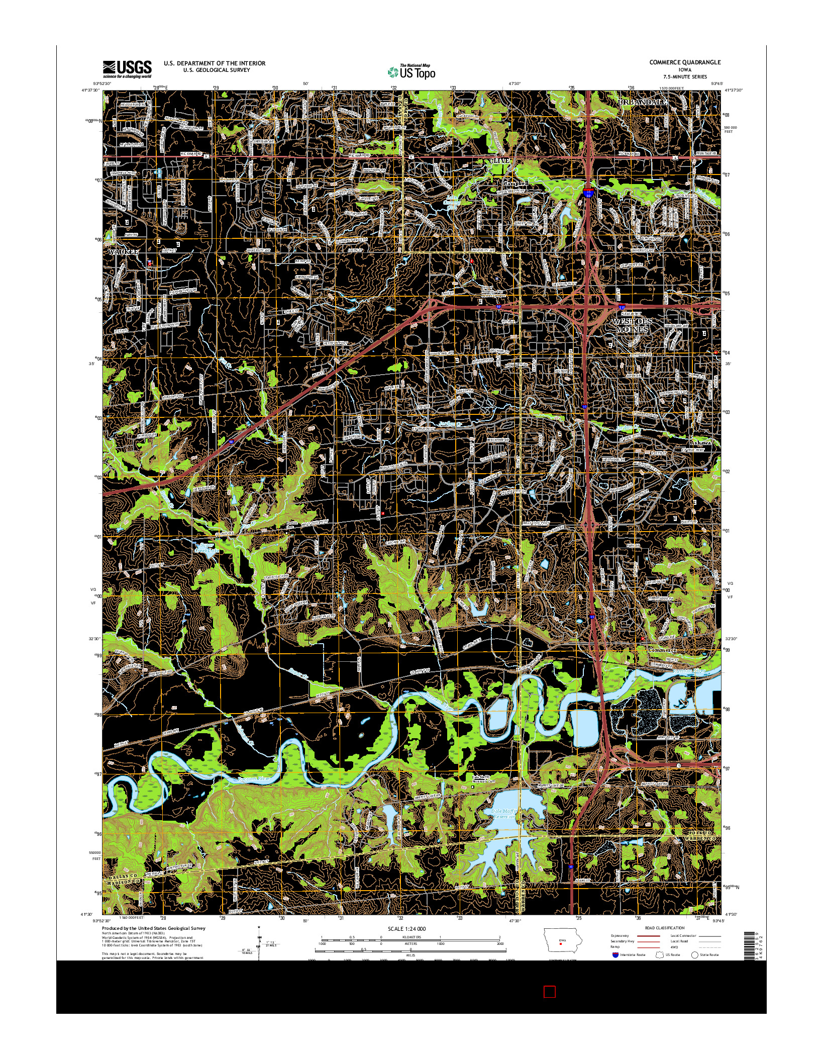 USGS US TOPO 7.5-MINUTE MAP FOR COMMERCE, IA 2015