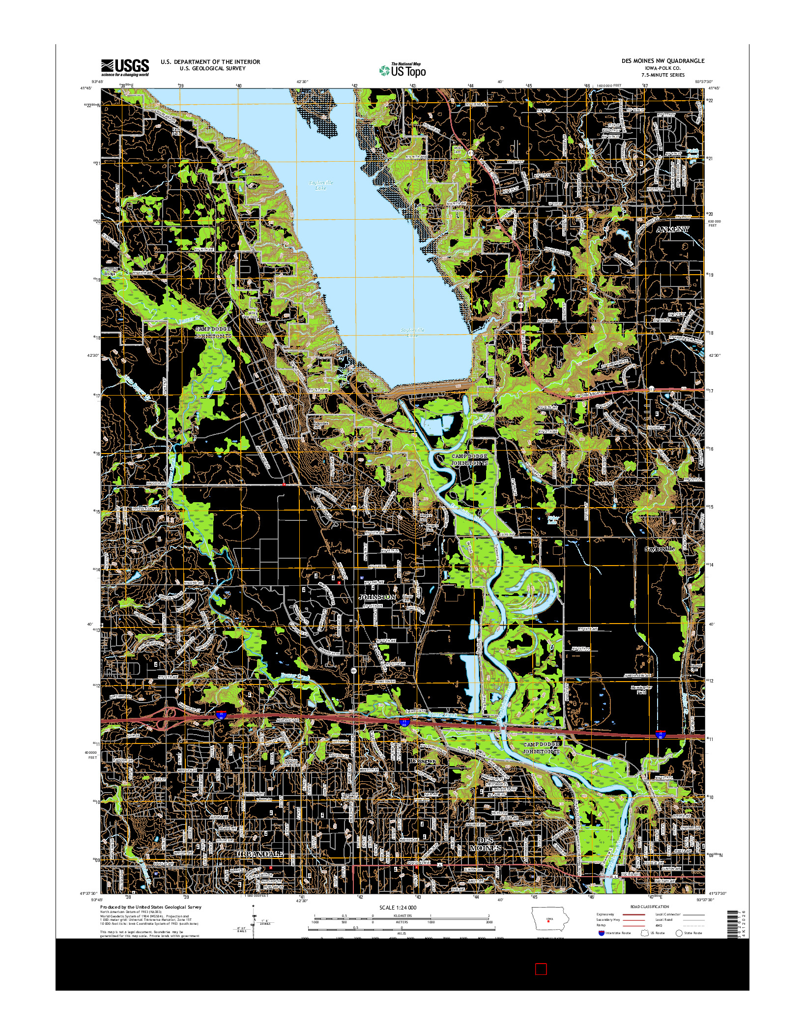USGS US TOPO 7.5-MINUTE MAP FOR DES MOINES NW, IA 2015