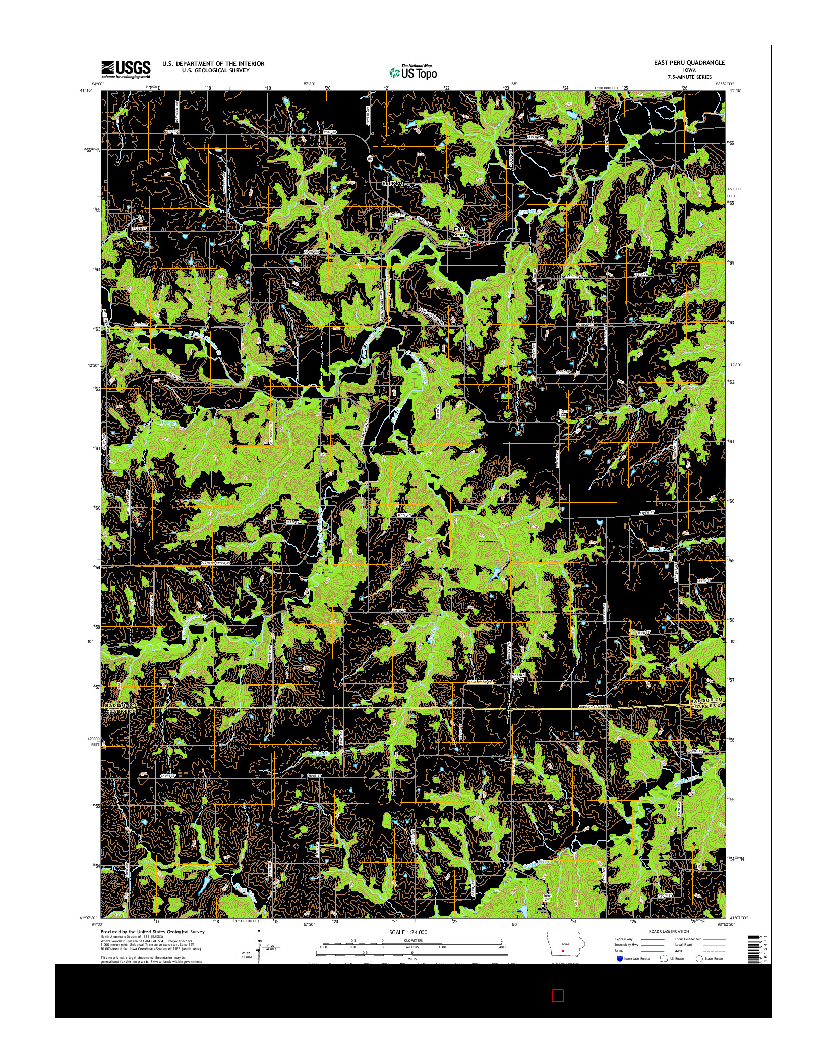 USGS US TOPO 7.5-MINUTE MAP FOR EAST PERU, IA 2015