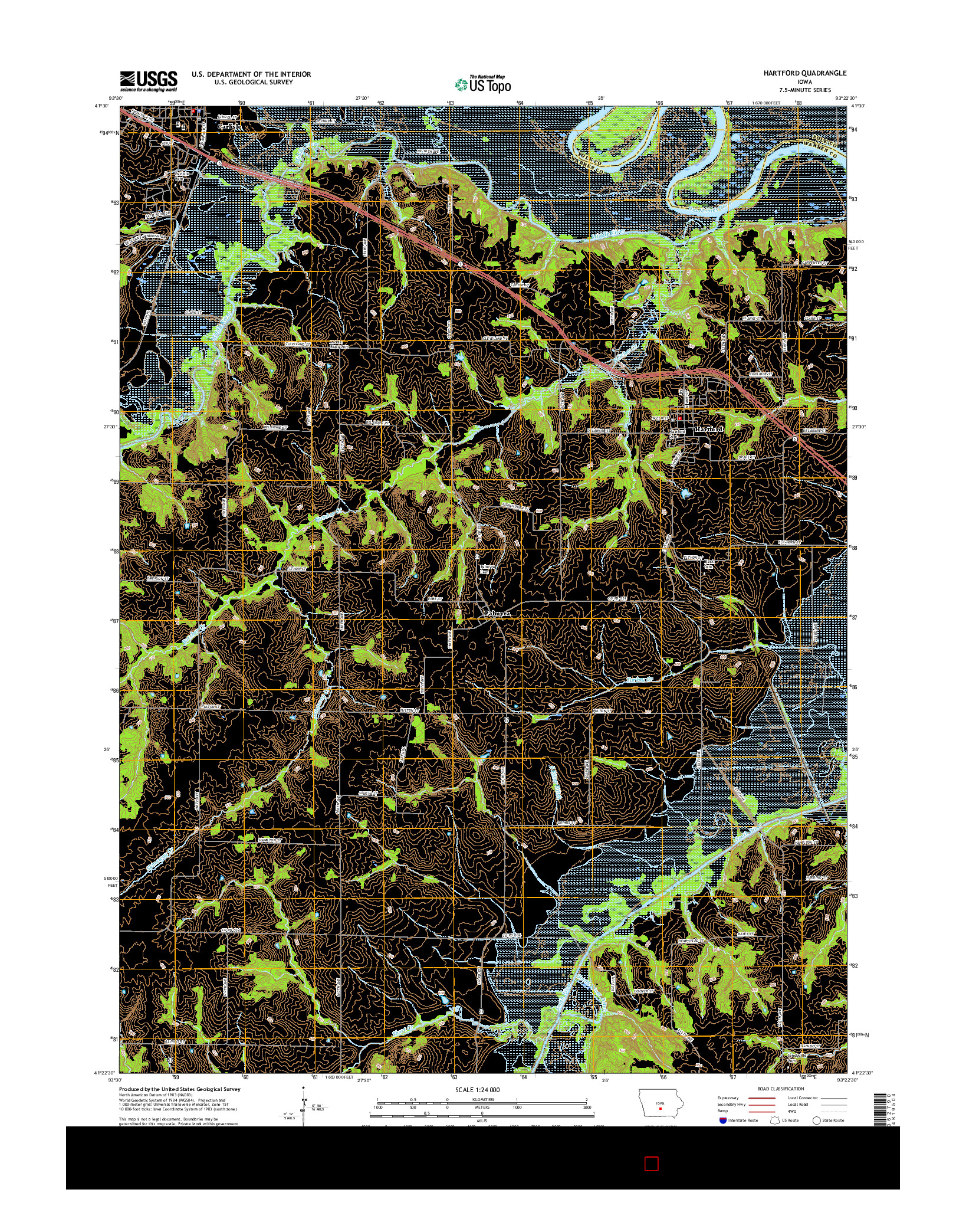 USGS US TOPO 7.5-MINUTE MAP FOR HARTFORD, IA 2015