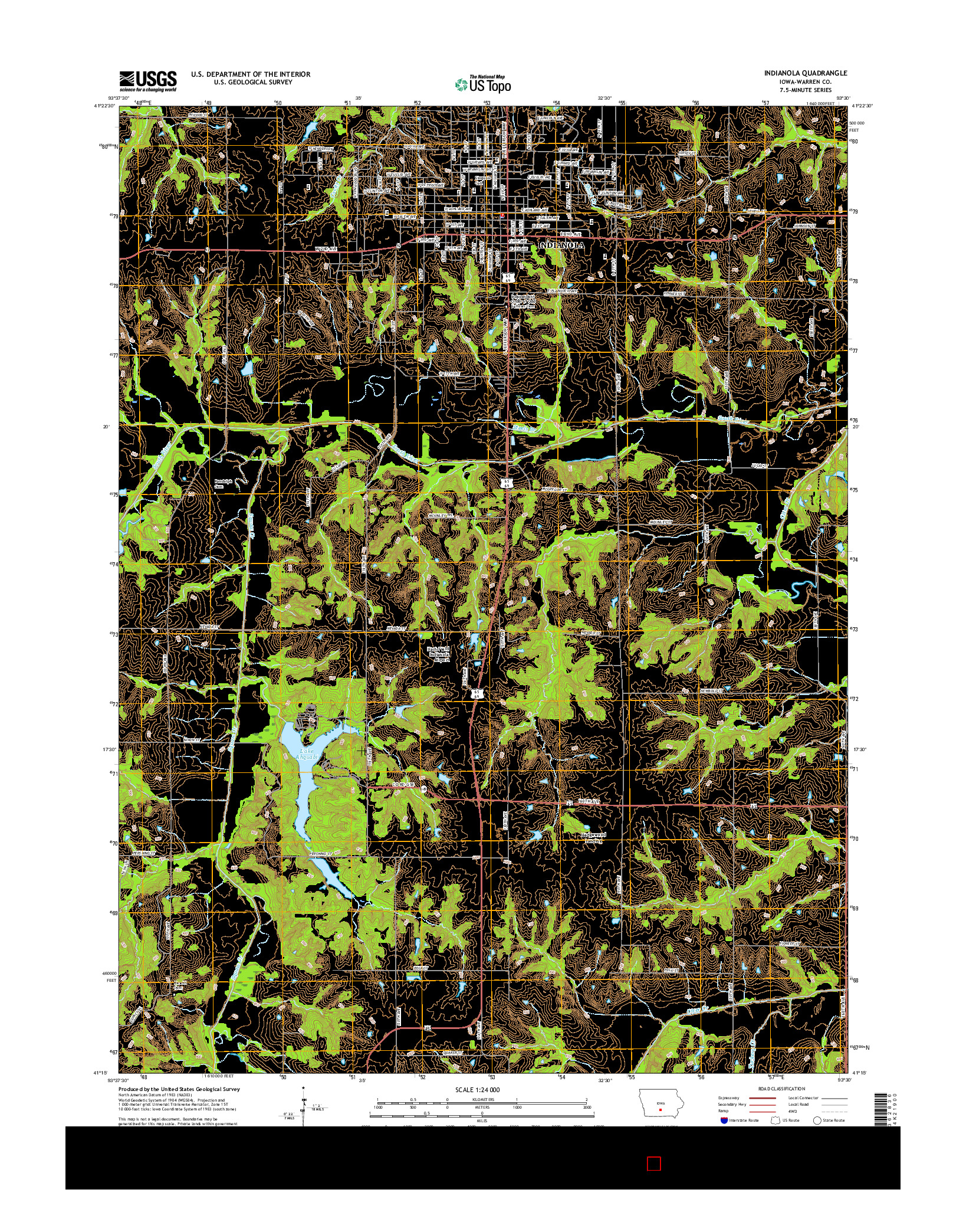 USGS US TOPO 7.5-MINUTE MAP FOR INDIANOLA, IA 2015