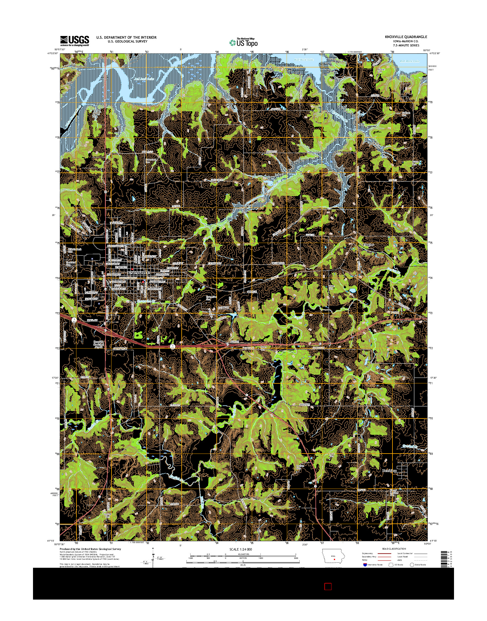 USGS US TOPO 7.5-MINUTE MAP FOR KNOXVILLE, IA 2015