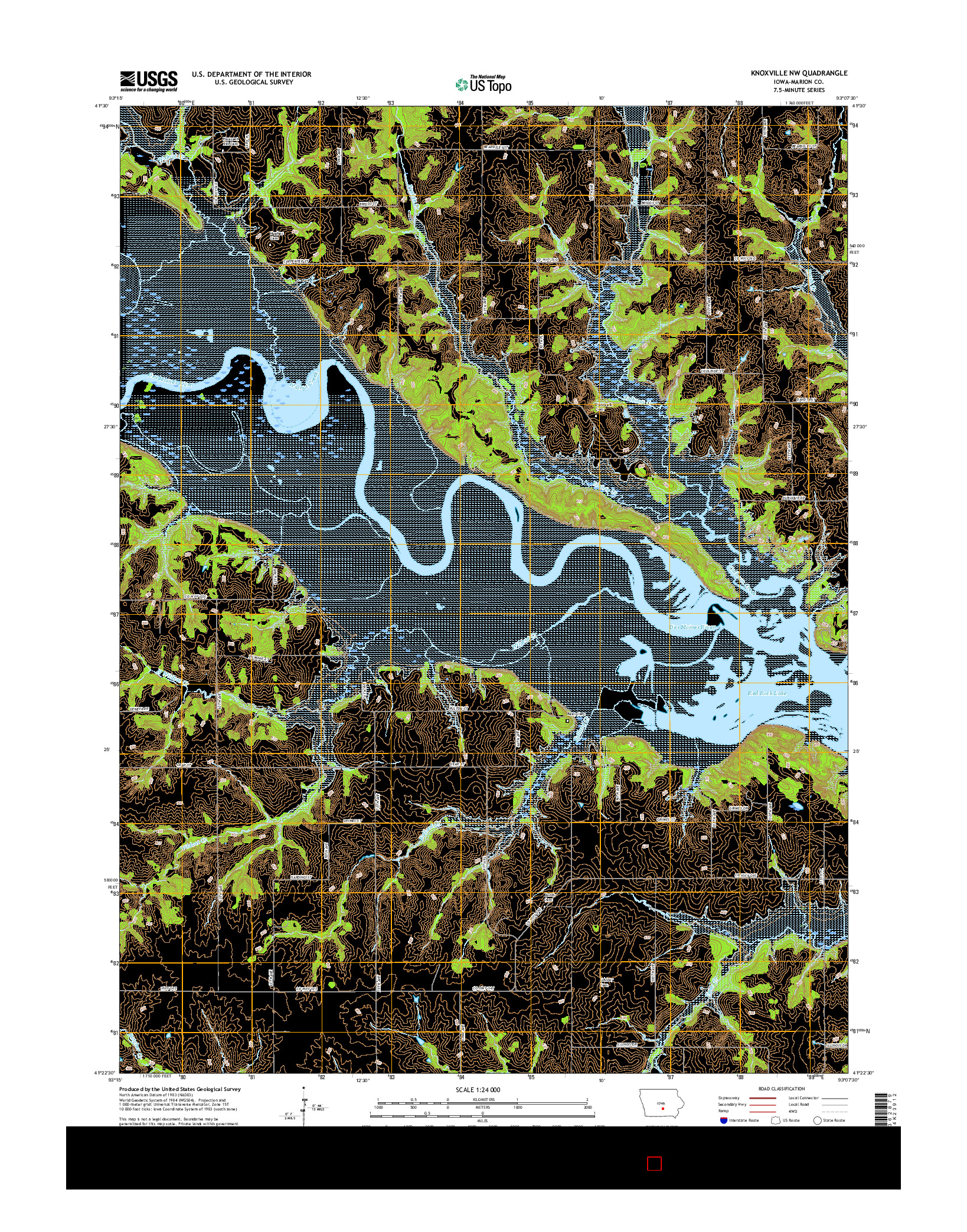 USGS US TOPO 7.5-MINUTE MAP FOR KNOXVILLE NW, IA 2015