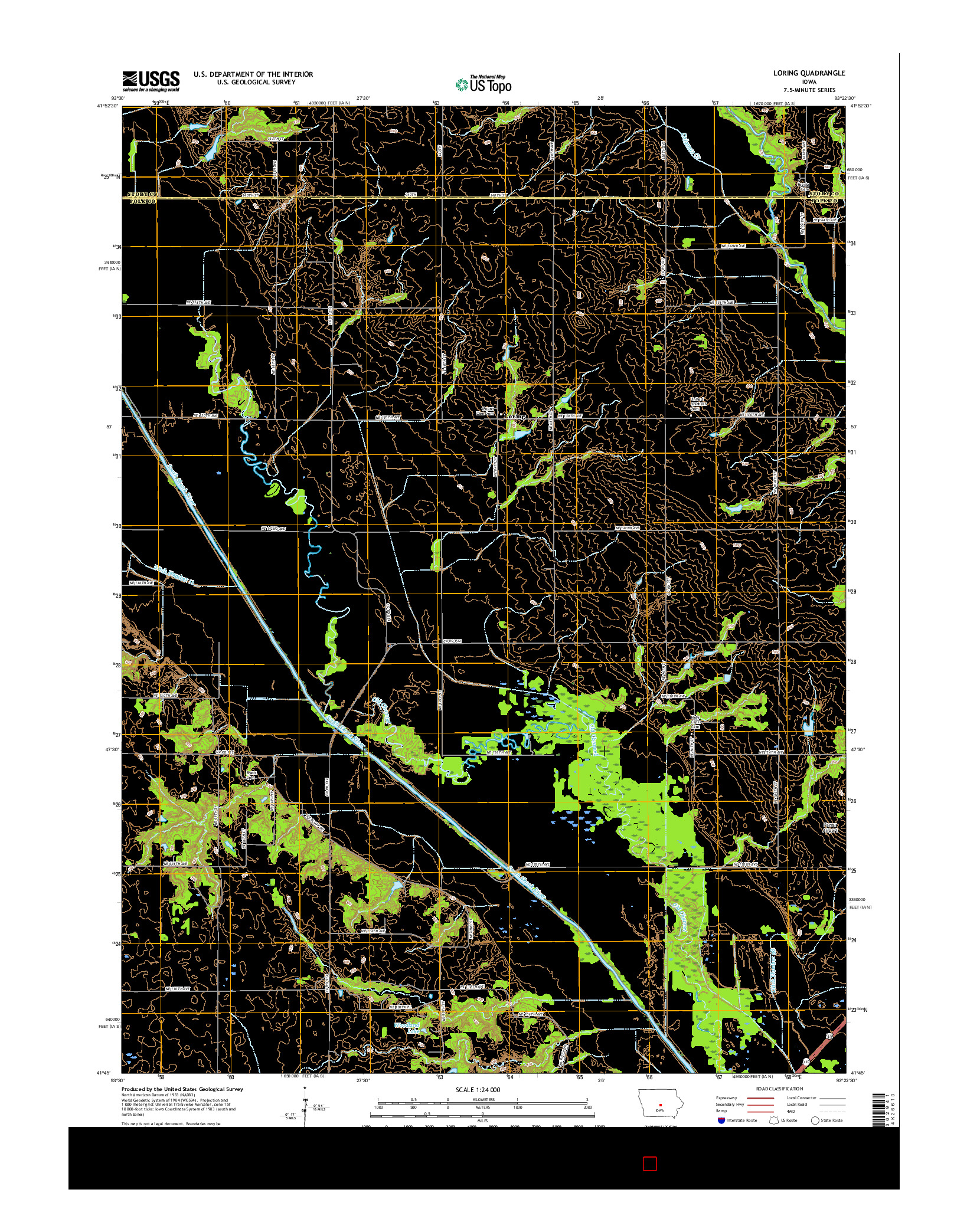 USGS US TOPO 7.5-MINUTE MAP FOR LORING, IA 2015