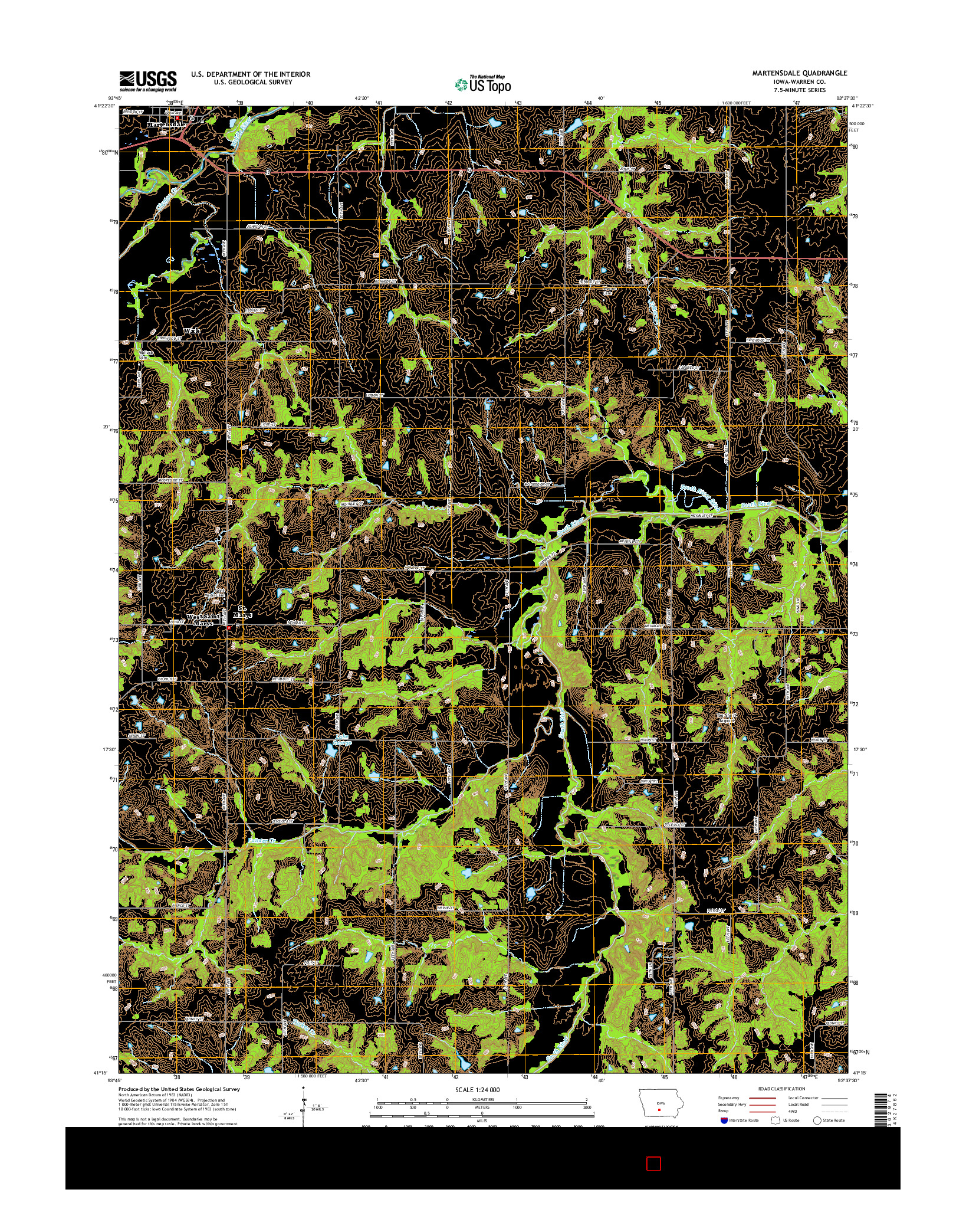 USGS US TOPO 7.5-MINUTE MAP FOR MARTENSDALE, IA 2015